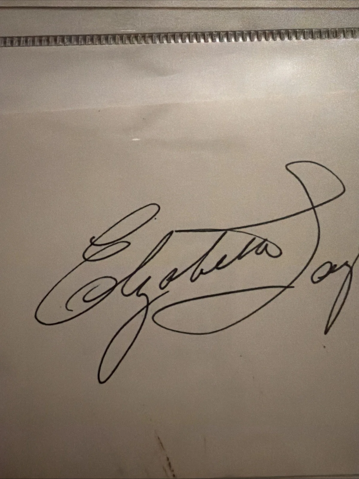 Elizabeth Taylor Signed 3x5 Index Card Vintage Autograph, image 2