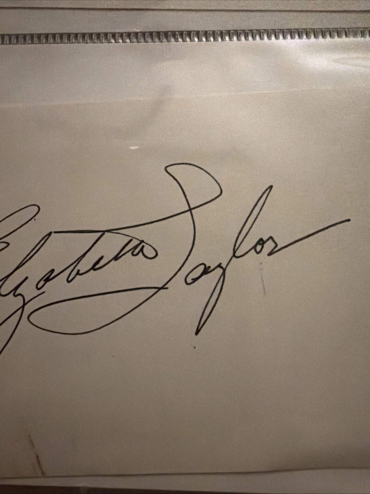 Elizabeth Taylor Signed 3x5 Index Card Vintage Autograph, image 3