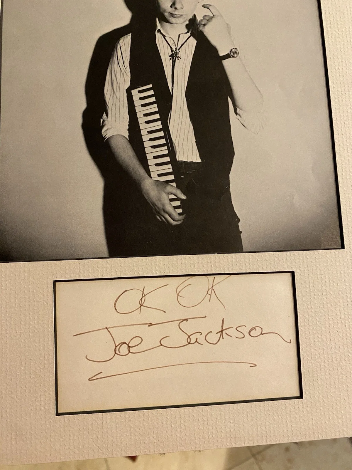 Joe Jackson Music Signed Autographed Autograph "Ok Ok" Nice Looking Framed Piece, image 5