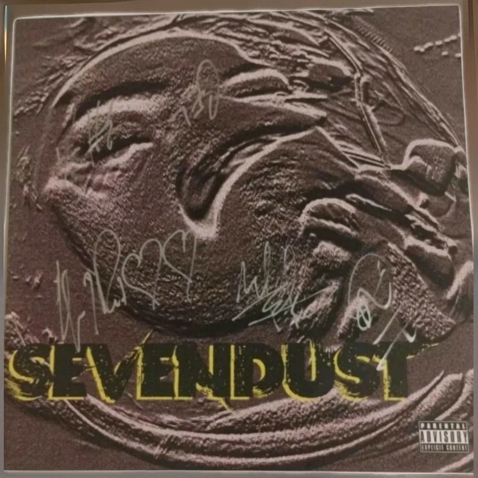 SEVENDUST SIGNED S/T VINYL LP JSA COA LAJON +4 Members. Full Band. Black, изображение 2