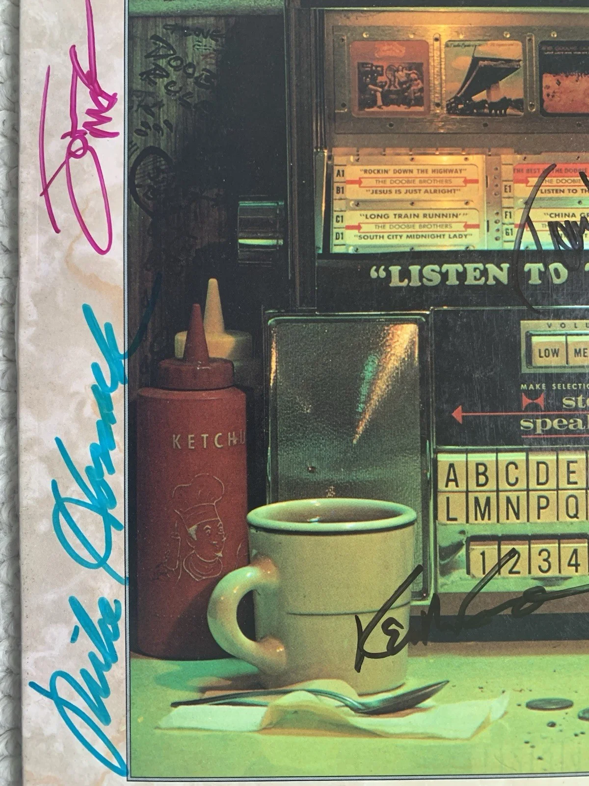 DOOBIE BROTHERS HAND SIGNED BEST OF DOOBIES ALBUM TOM JOHNSTON+MCFEE+2 JSA, изображение 3