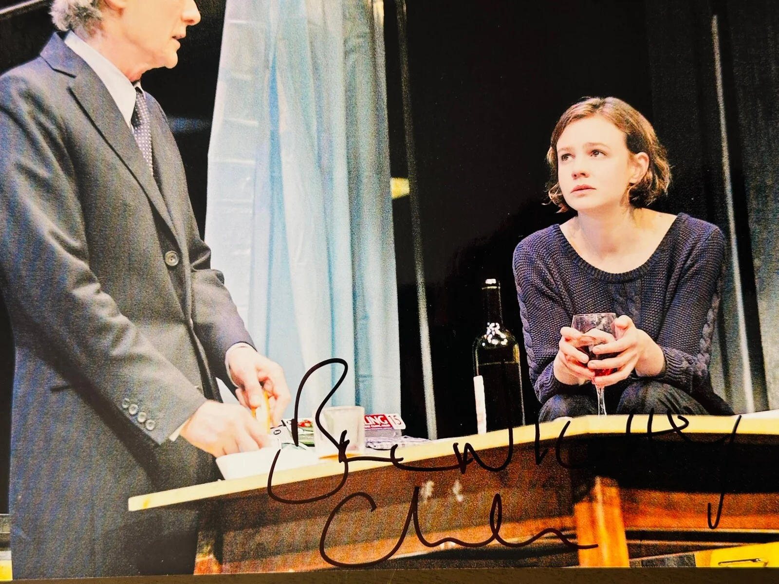 carey mulligan, bill nighy — Carey Mulligan, Bill Nighy signed Skylight 8x10 Photo in person, изображение 2