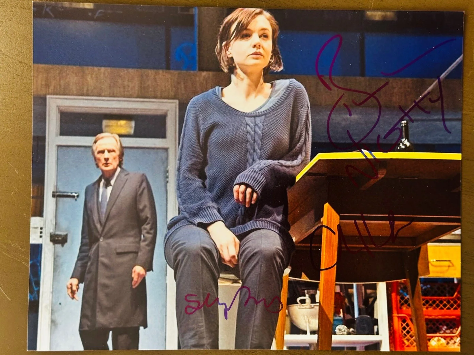 carey mulligan, bill nighy — Carey Mulligan, Bill Nighy & Stephen Daldry signed Skylight 8x10 Photo in person