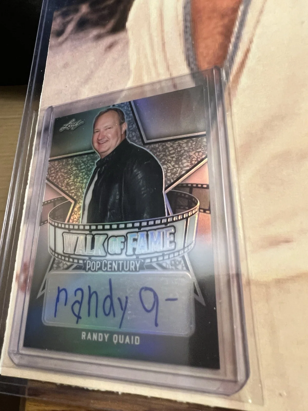 RANDY QUAID LEAF POP CENT WALK OF FAME SIGNED CARD w 8x10 PHOTOS, изображение 2