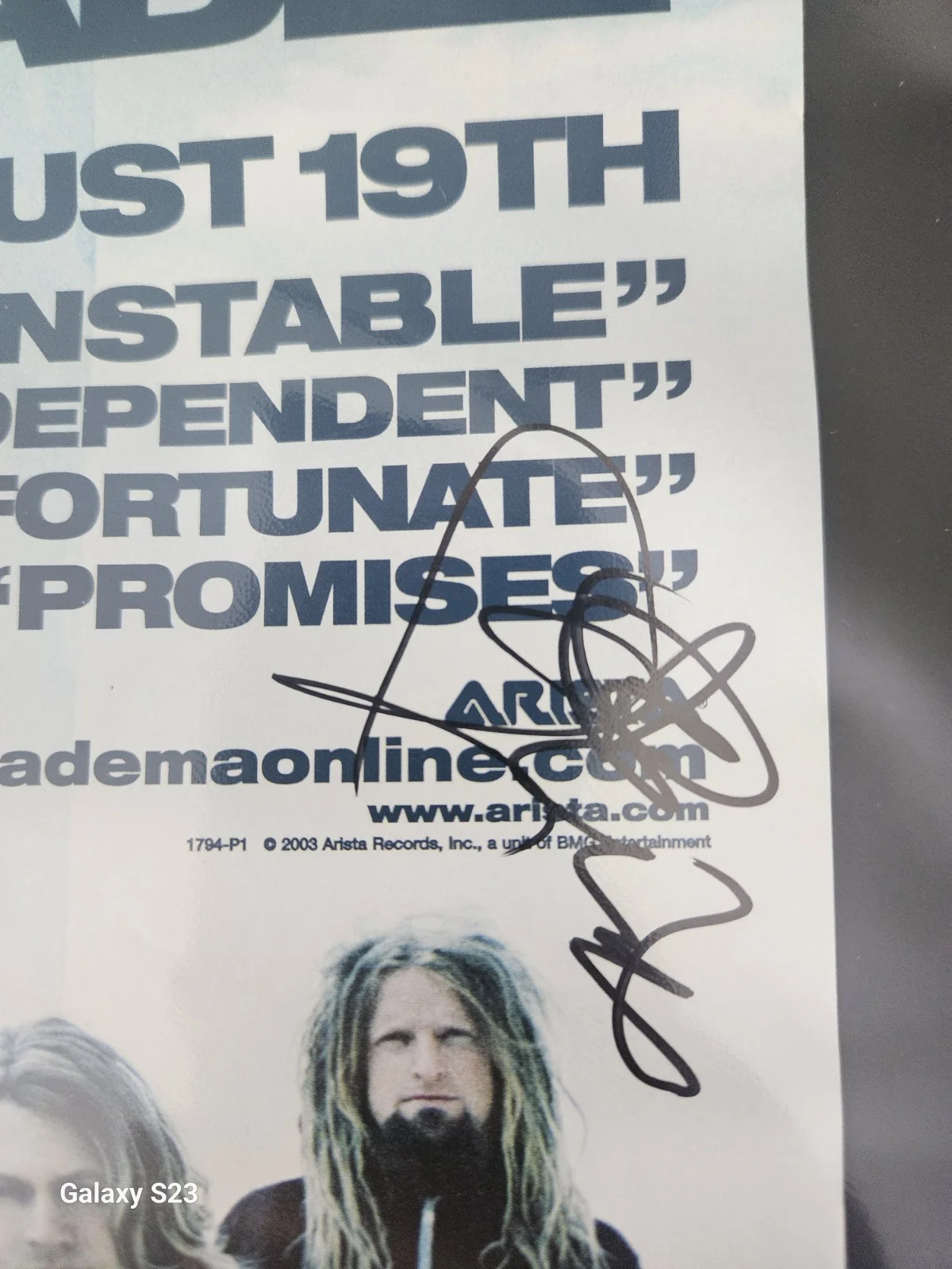 Adema Signed 5 Original Members Unstable 15x21.5 Promo Poster Marky RARE! KORN, image 4