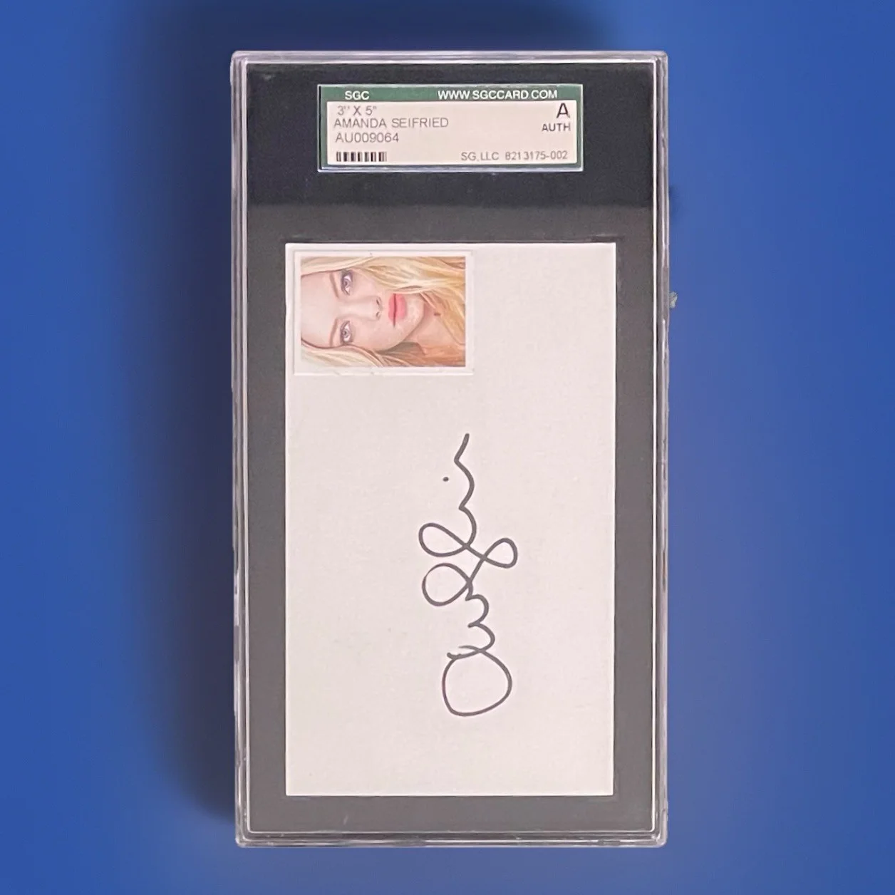 Amanda Seyfried — Amanda Seyfried Signed Index Card Autographed Slabbed SGC Mamma Mia