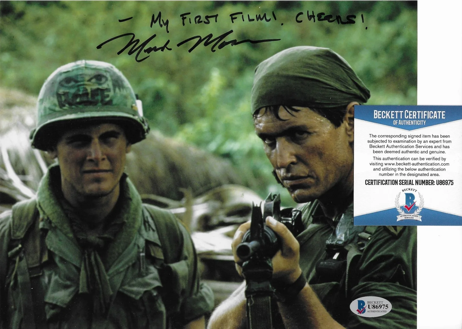 Mark Moses — Mark Moses Signed 8x10 Photo Autographed BAS COA Platoon Lt. Wolfe, image 2