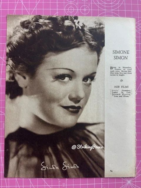 Vintage 1930s JEAN ARTHUR/SIMONE SIMON clipping film stars actress 8x10 2/6, изображение 2