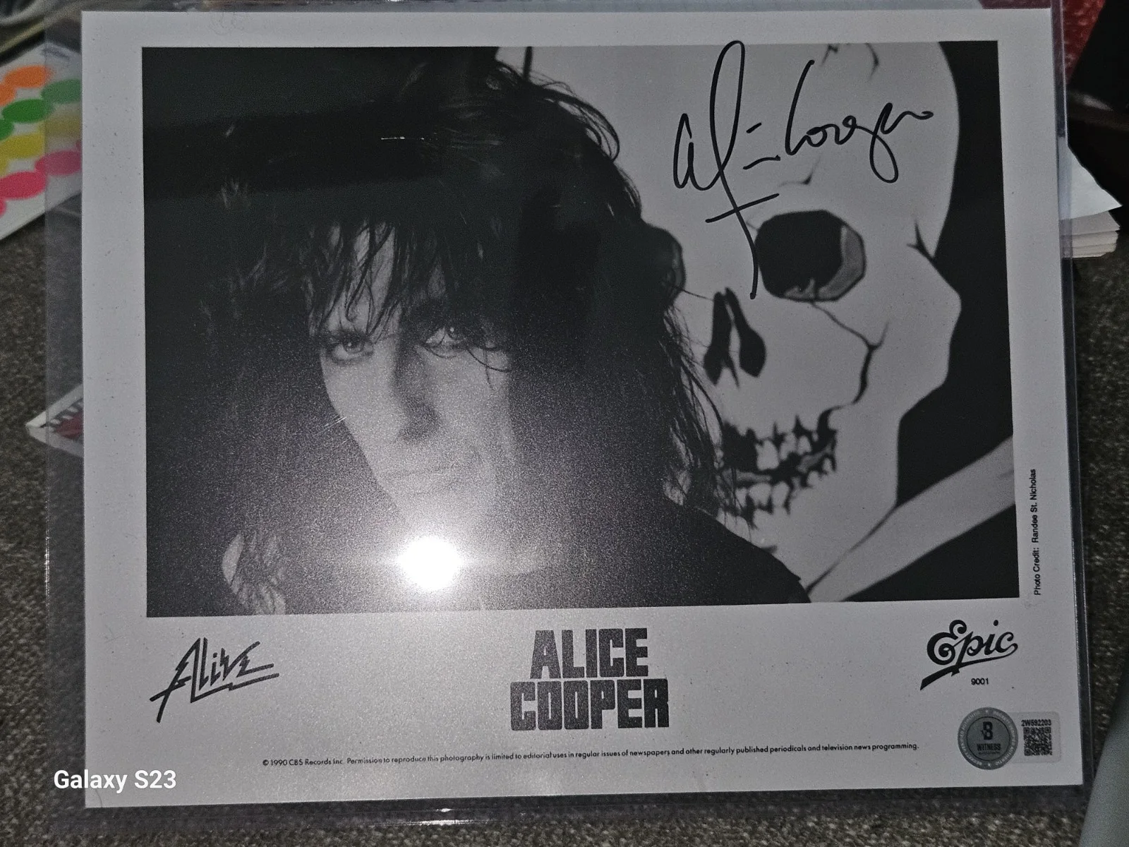 Alice Cooper Signed 8x10 Photograph Beckett Authenticated!!, image 3