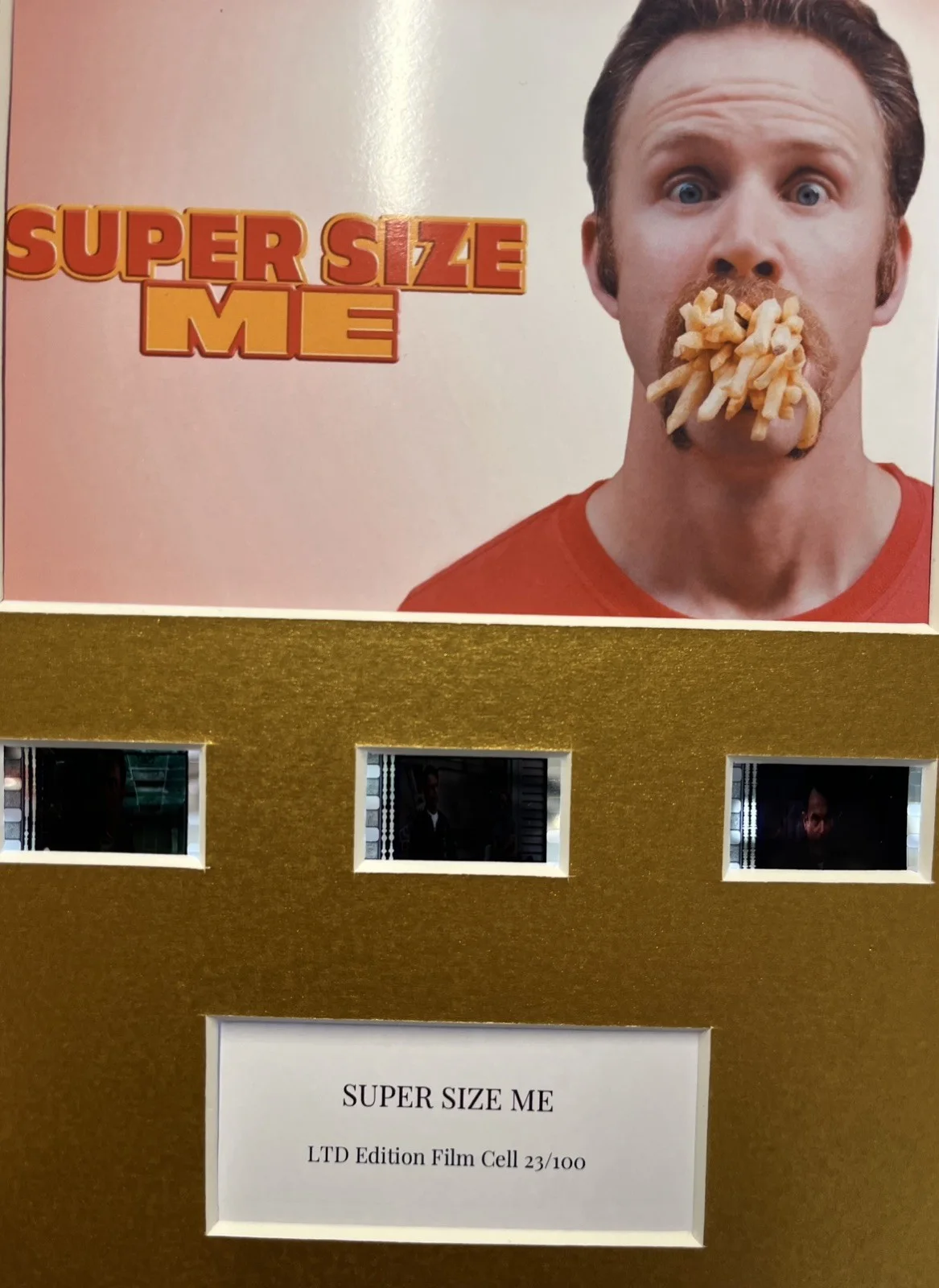 SUPER SIZE ME. 35mm Film Cell MOUNTED DISPLAY, image 2