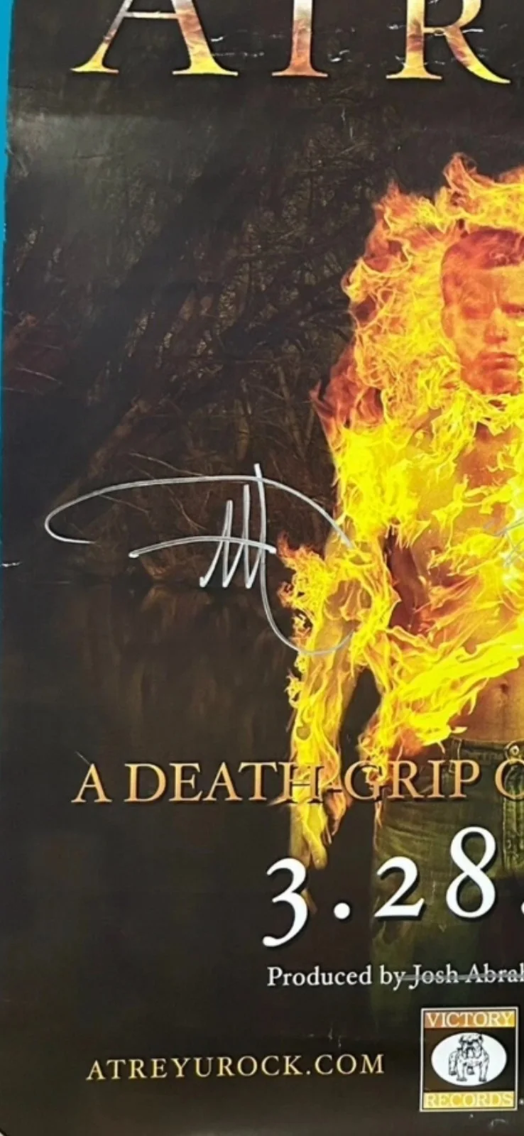 Atreyu Signed A Death Grip On Yesterday 18x24 Poster Signed All 5 Original..., image 2