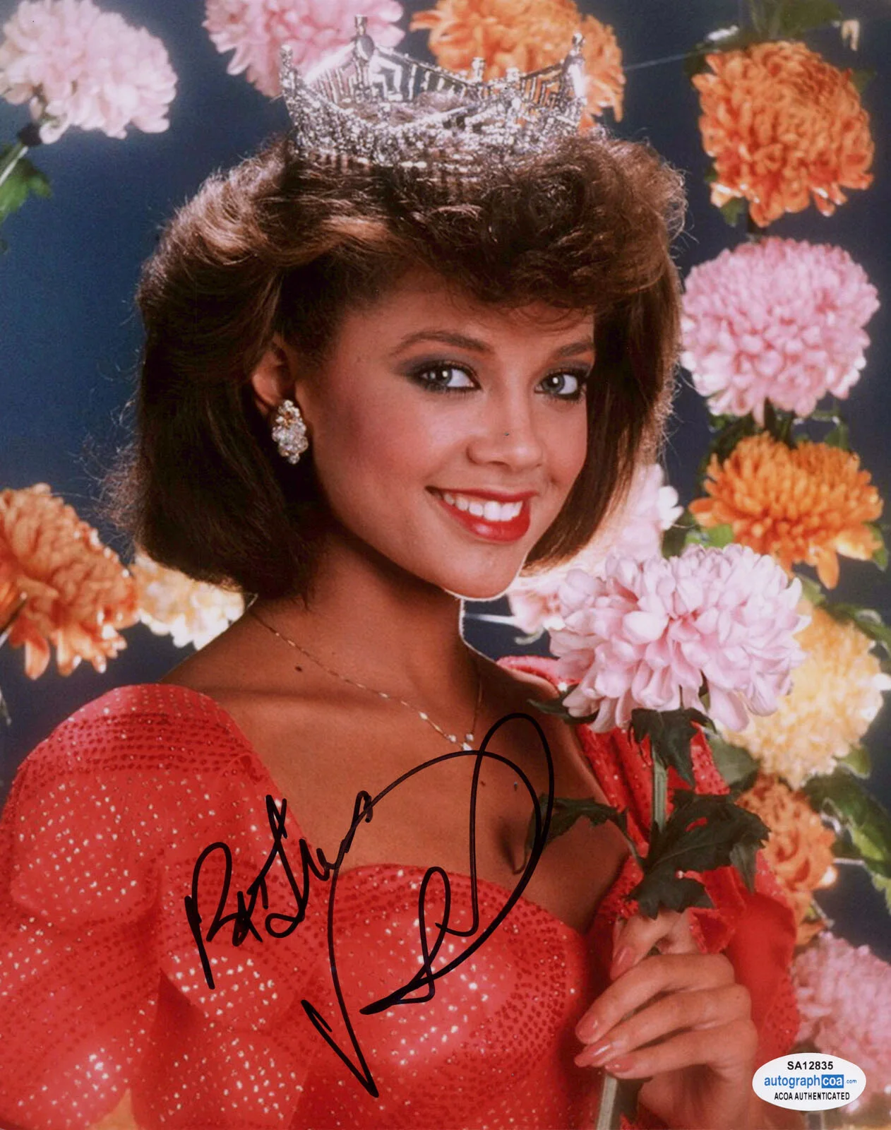 VANESSA WILLIAMS — Vanessa Williams signed "MISS AMERICA 84" 8x10 Photo EXACT PROOF c ACOA COA Rare, image 4