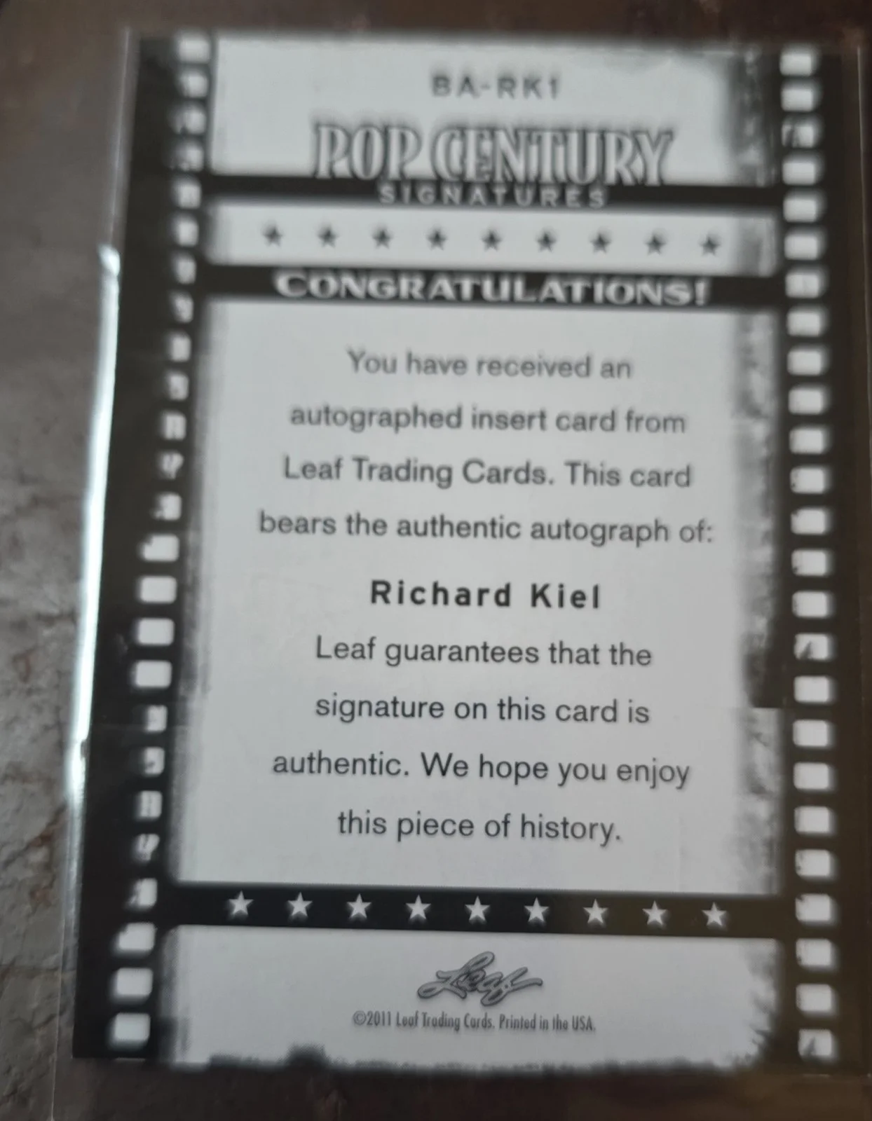 Richard Kiel — 2011 Pop Century Signatures Richard Kiel Auto Signed Card JAWS Moonraker Bond, изображение 2