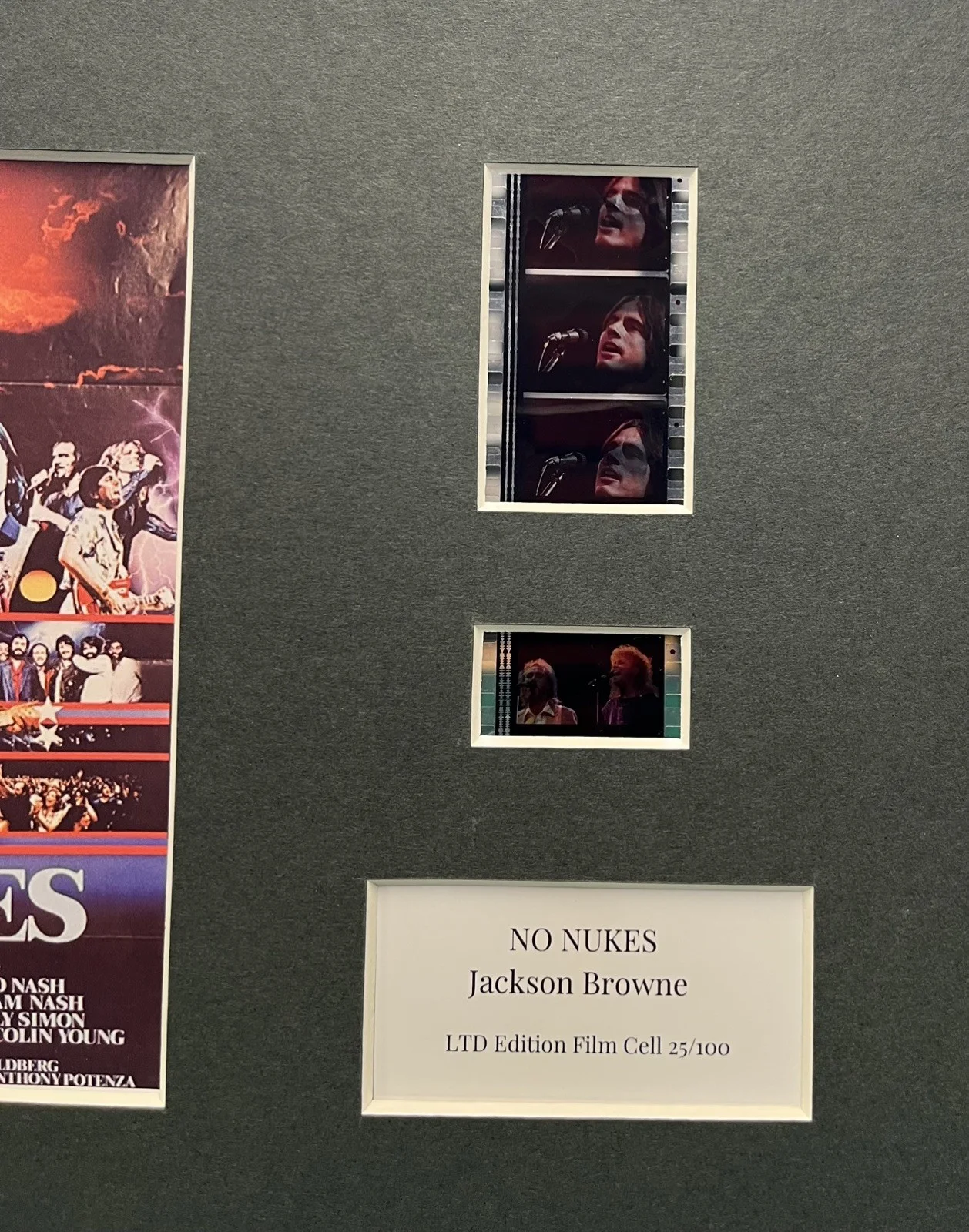 NO NUKES Jackson Browne . . 35mm Film Cell Mounted Display, image 3