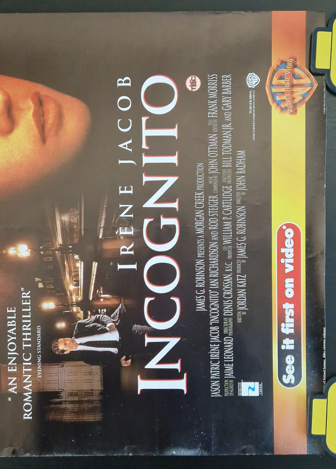Incognito 1997 VHS Video Store Promo Poster – A2, изображение 3