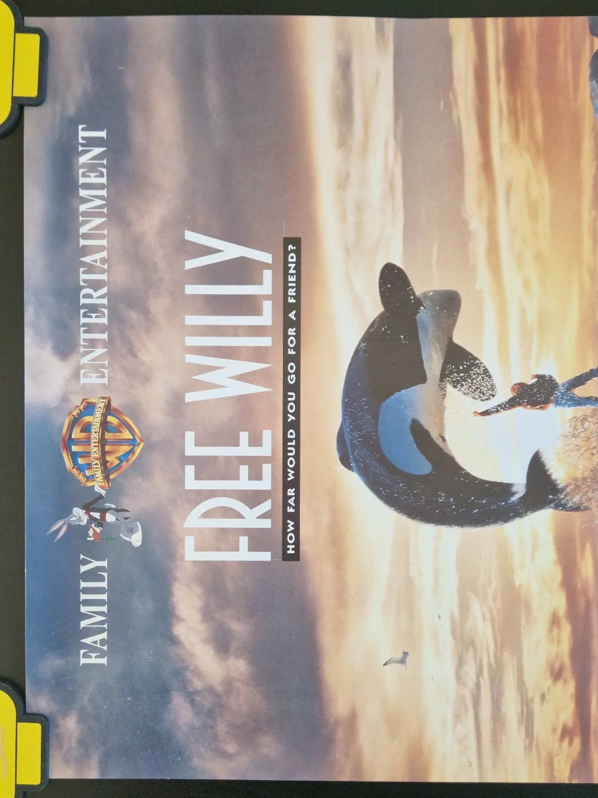 Free Willy 1993 VHS Video Store Promo Poster – A2, изображение 2