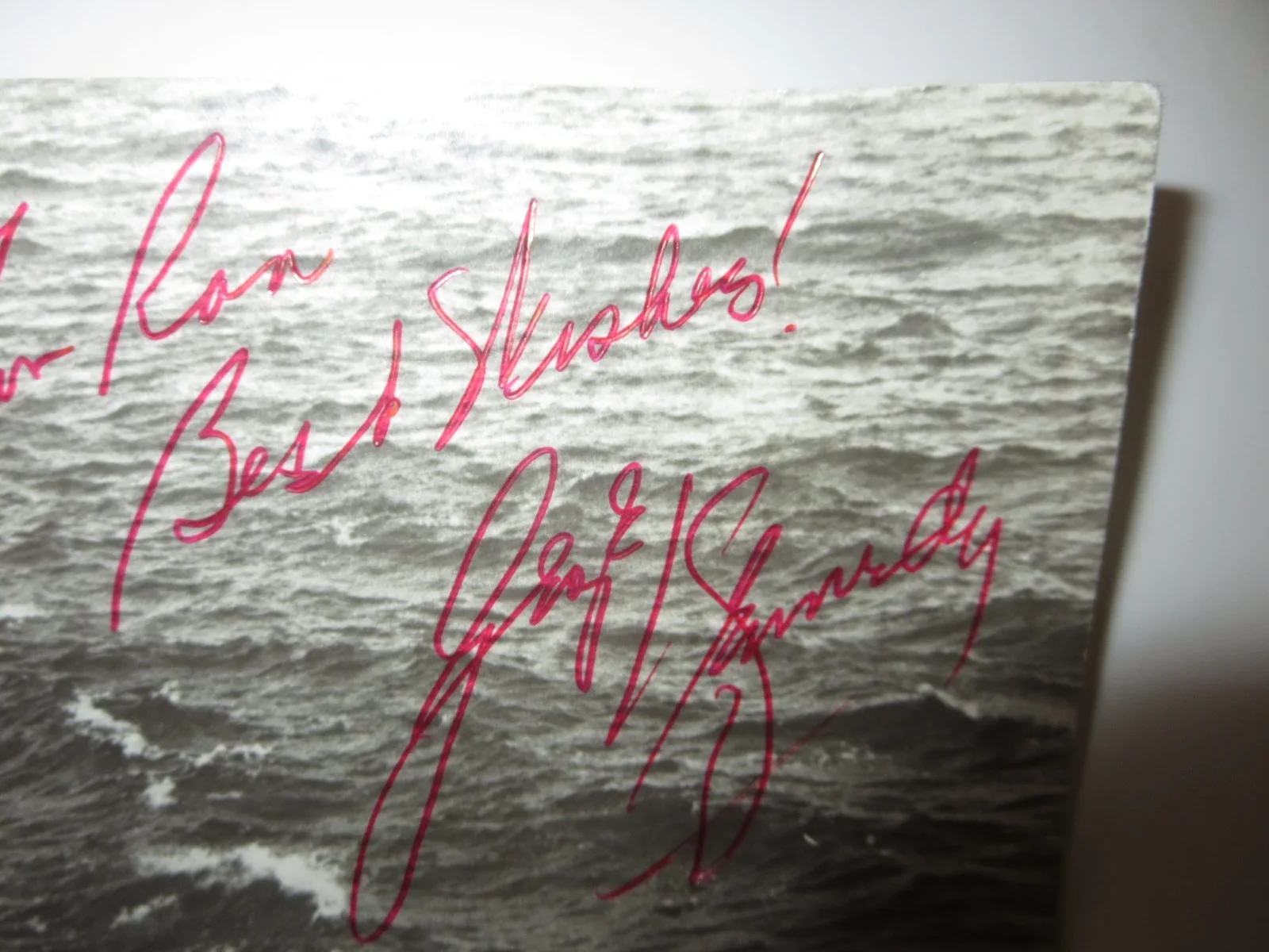"Death Ship" movie still lobby card autographed by George Kennedy, image 2
