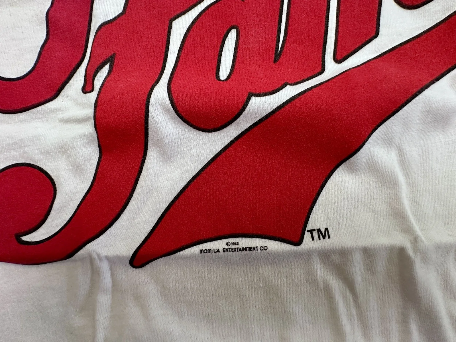 rare 1982 ORGINAL UNUSED OLD RECORD SHOP FAME T SHIRT-COTTON-LARGE-UNUSED TS32, изображение 3