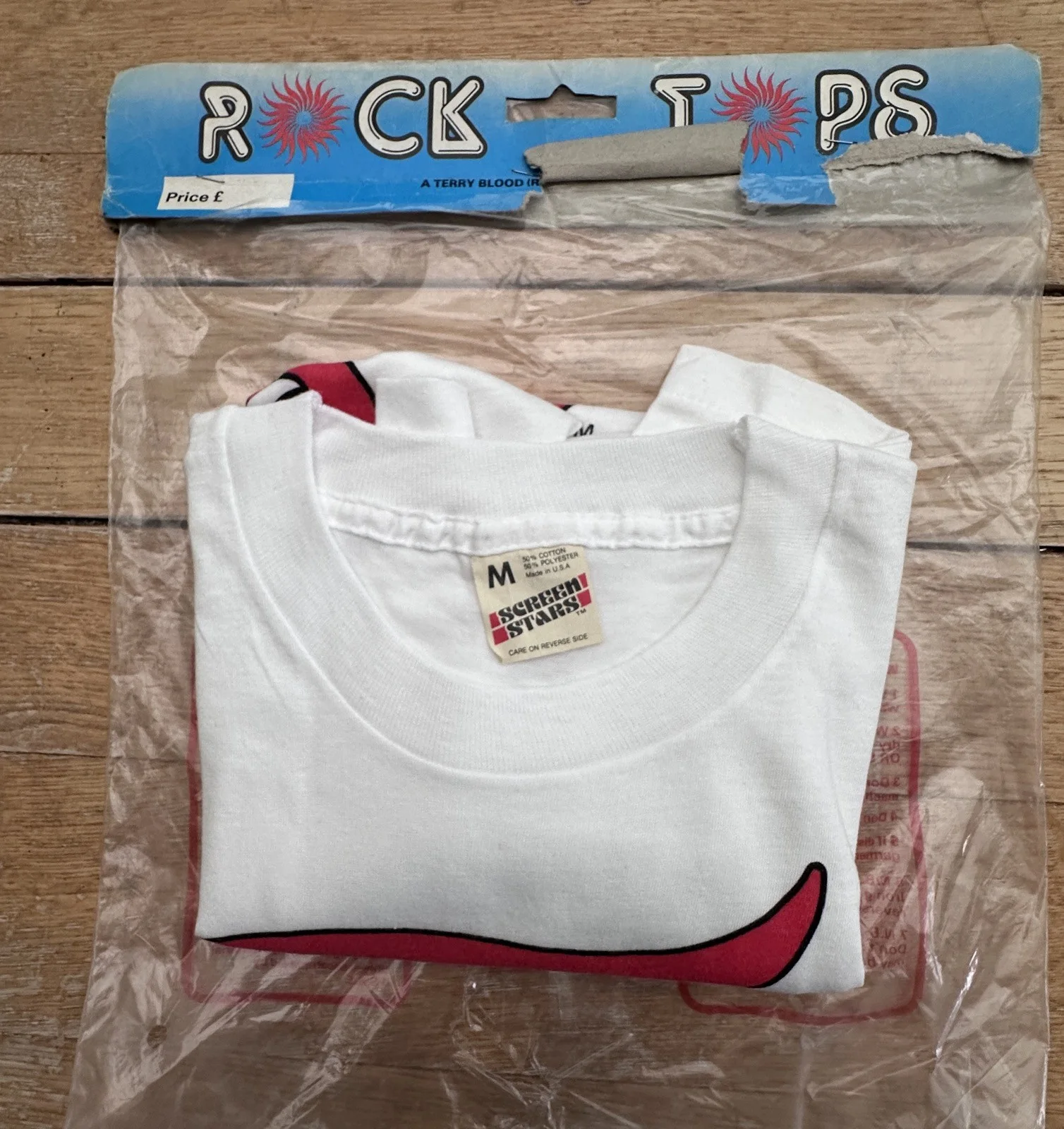 rare 1982 ORGINAL UNUSED OLD RECORD SHOP FAME T SHIRT-COTTON MEDIUM- TS33, изображение 4