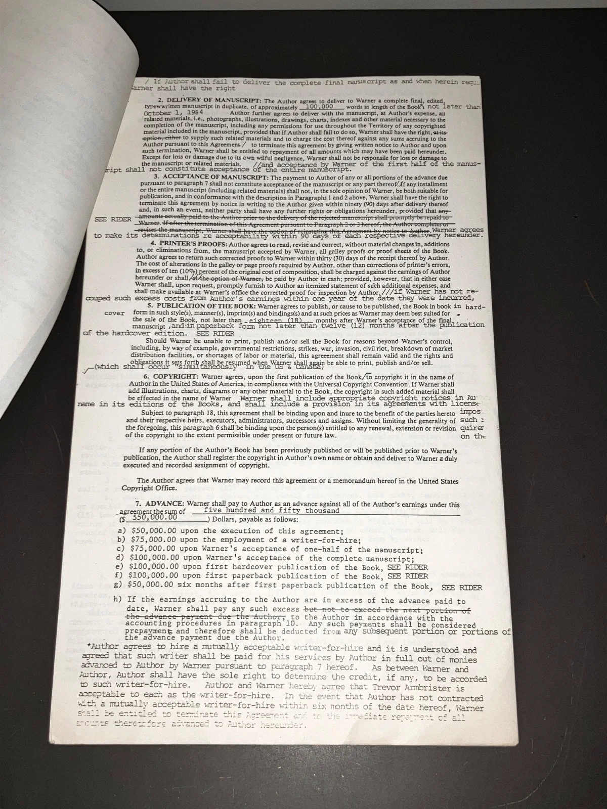 James Stewart — JAMES STEWART (6/81) Stewart-Signed Contract for Autobiography + Correspondence!, изображение 4