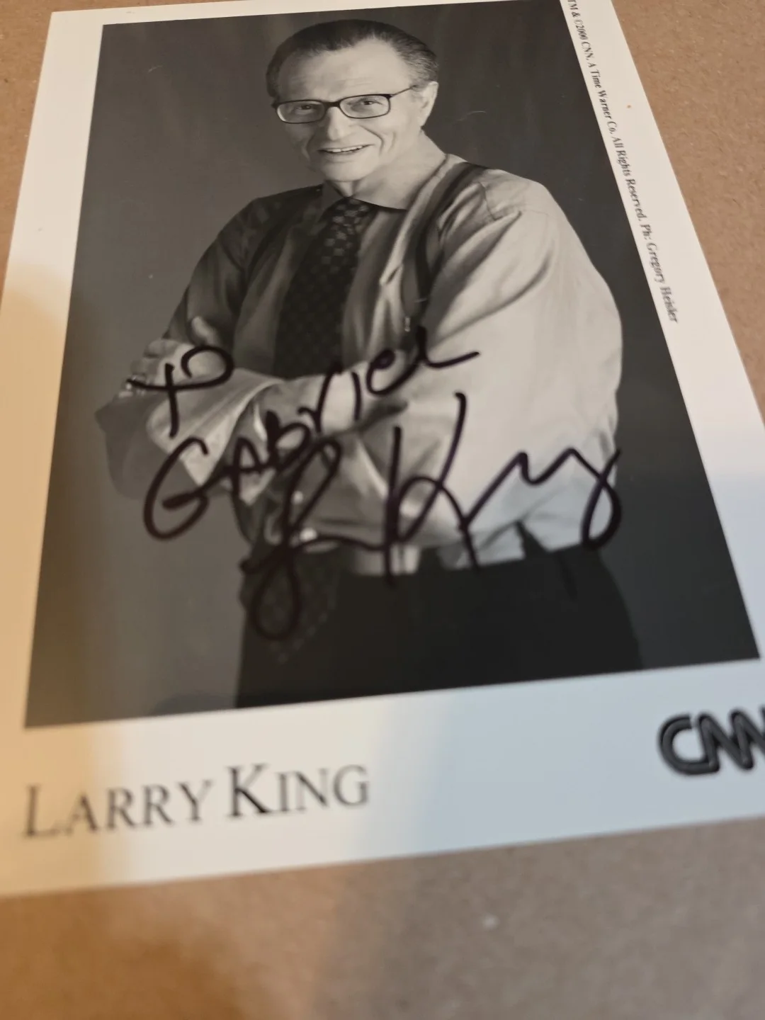 Larry King — Classic LARRY KING Signed 5X7 Photo Personalized, image 2