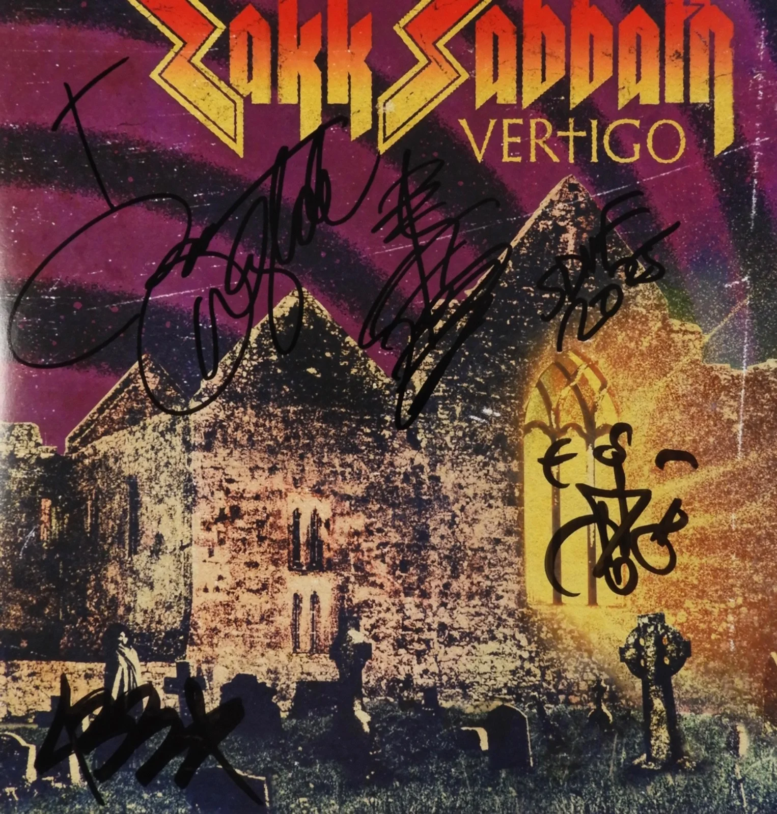 Zakk Wylde JSA Signed Autograph Record Album Vinyl Zakk Sabbath Vertigo, изображение 2