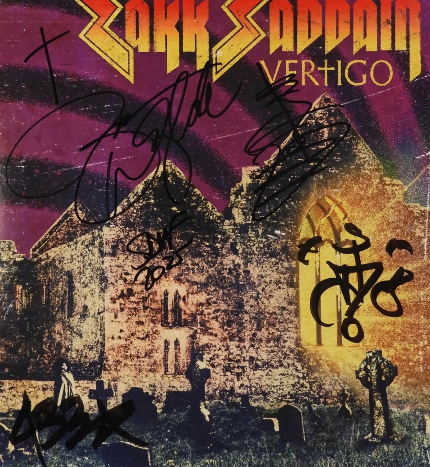 Zakk Wylde JSA Signed Autograph Record Album Vinyl Zakk Sabbath Vertigo, изображение 2