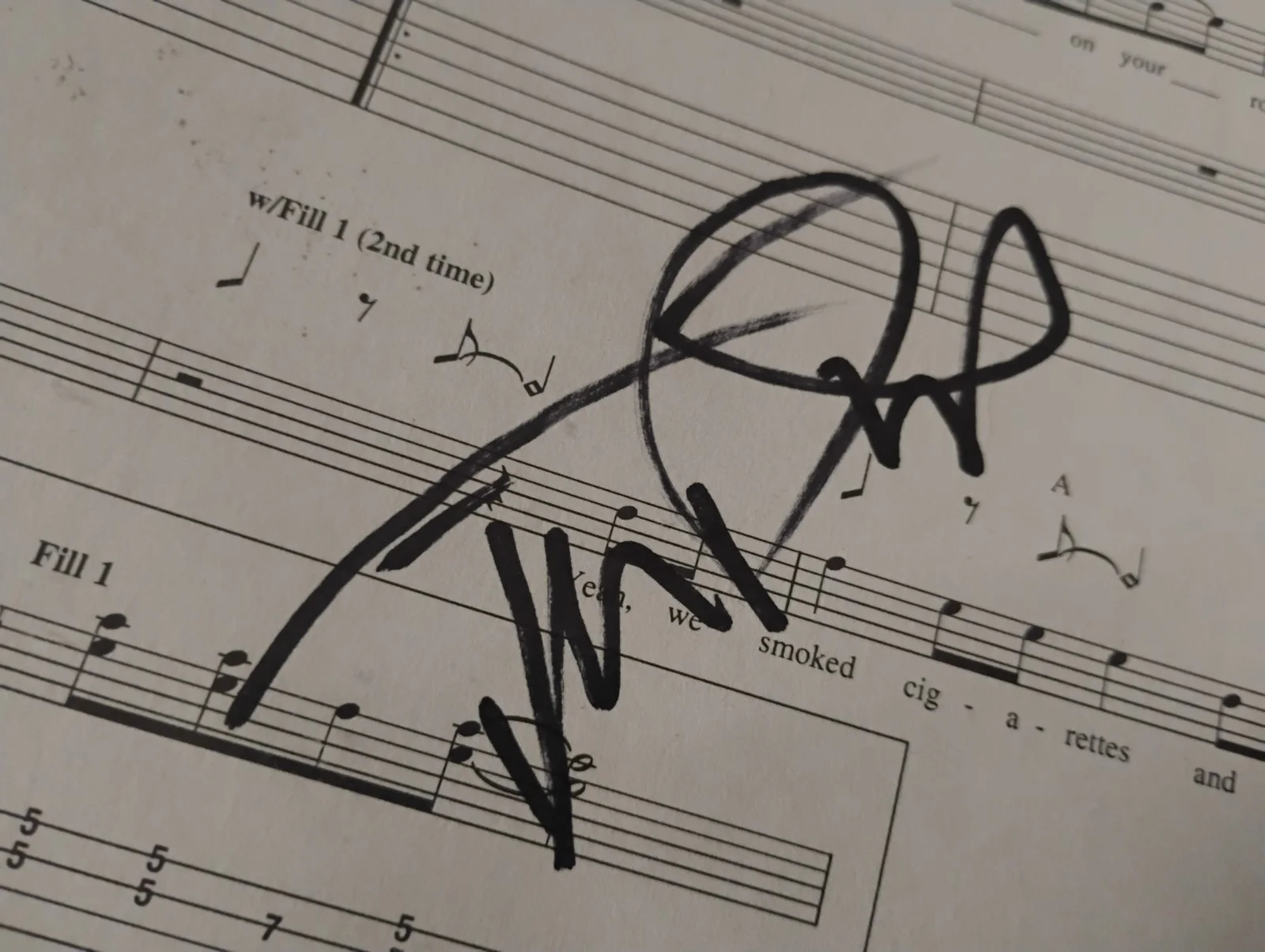 R.I.P. TOM PETTY MIKE CAMPBELL THURSTON TENCH FERRONE SIGNED 8x12 SHEET MUSIC, image 2