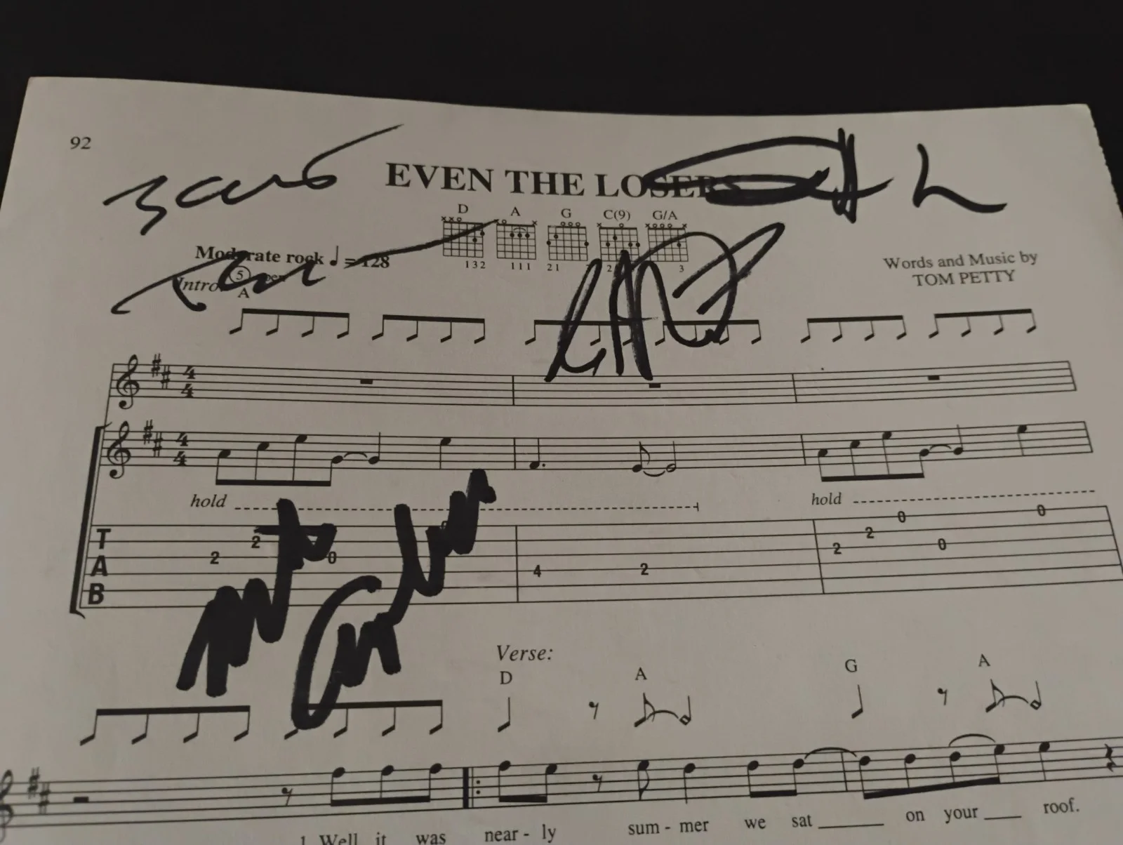 R.I.P. TOM PETTY MIKE CAMPBELL THURSTON TENCH FERRONE SIGNED 8x12 SHEET MUSIC, image 3