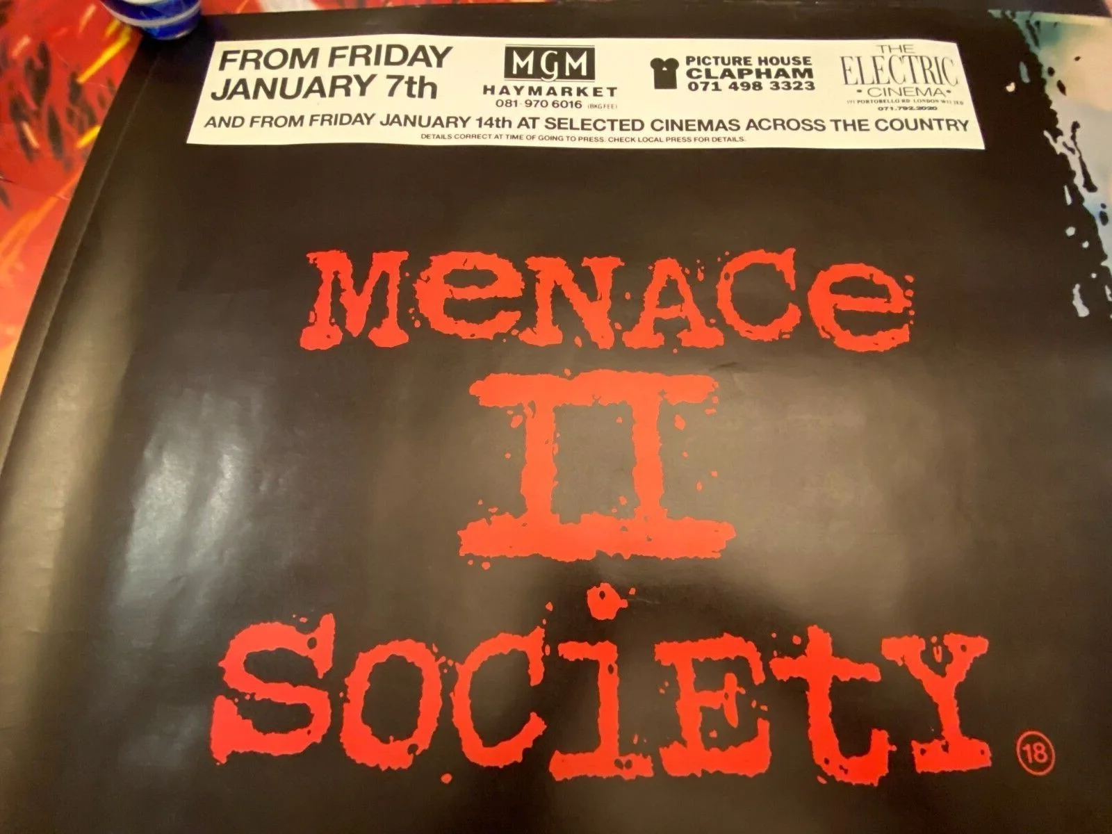 MENACE II SOCIETY ORIGINAL URBAN DRAMA MOVIE POSTER 1993 TYRIN TURNER SL JACKSON, изображение 4