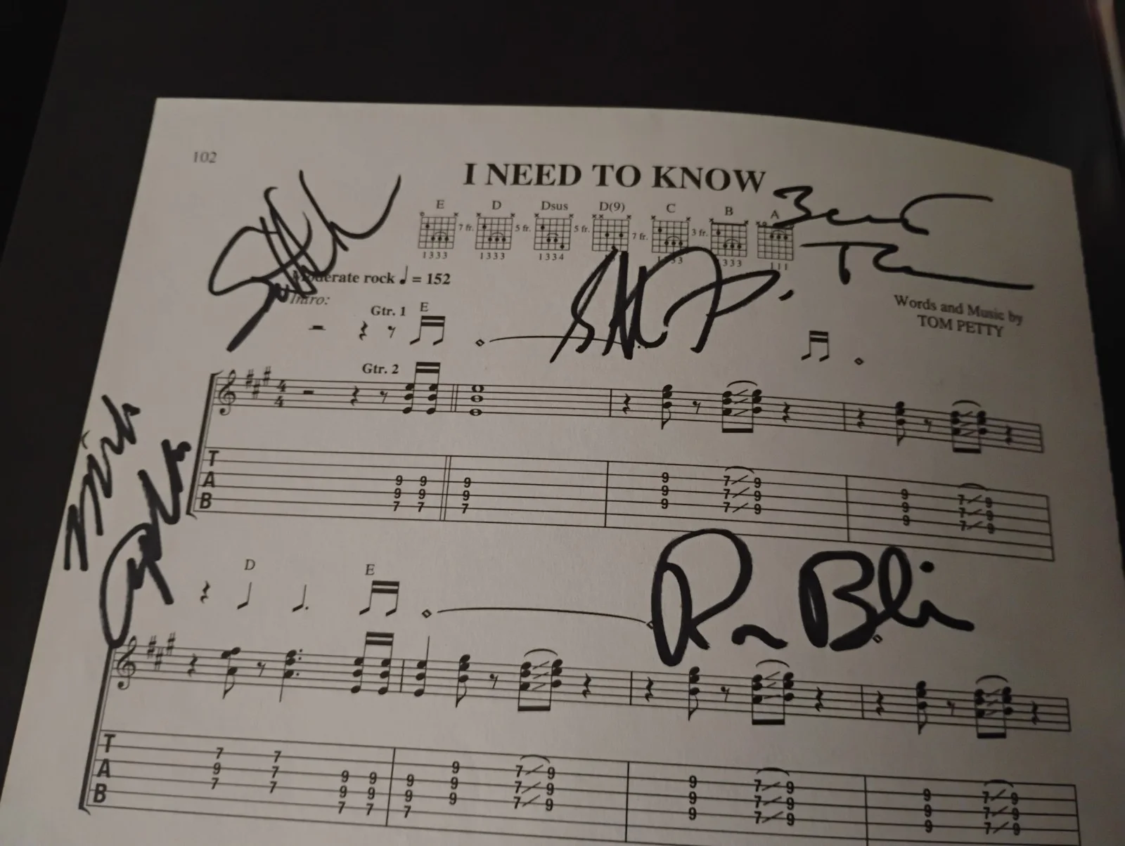 TOM PETTY MIKE CAMPBELL RON BLAIR THURSTON TENCH FERRONE SIGNED 8x12 SHEET MUSIC, изображение 3