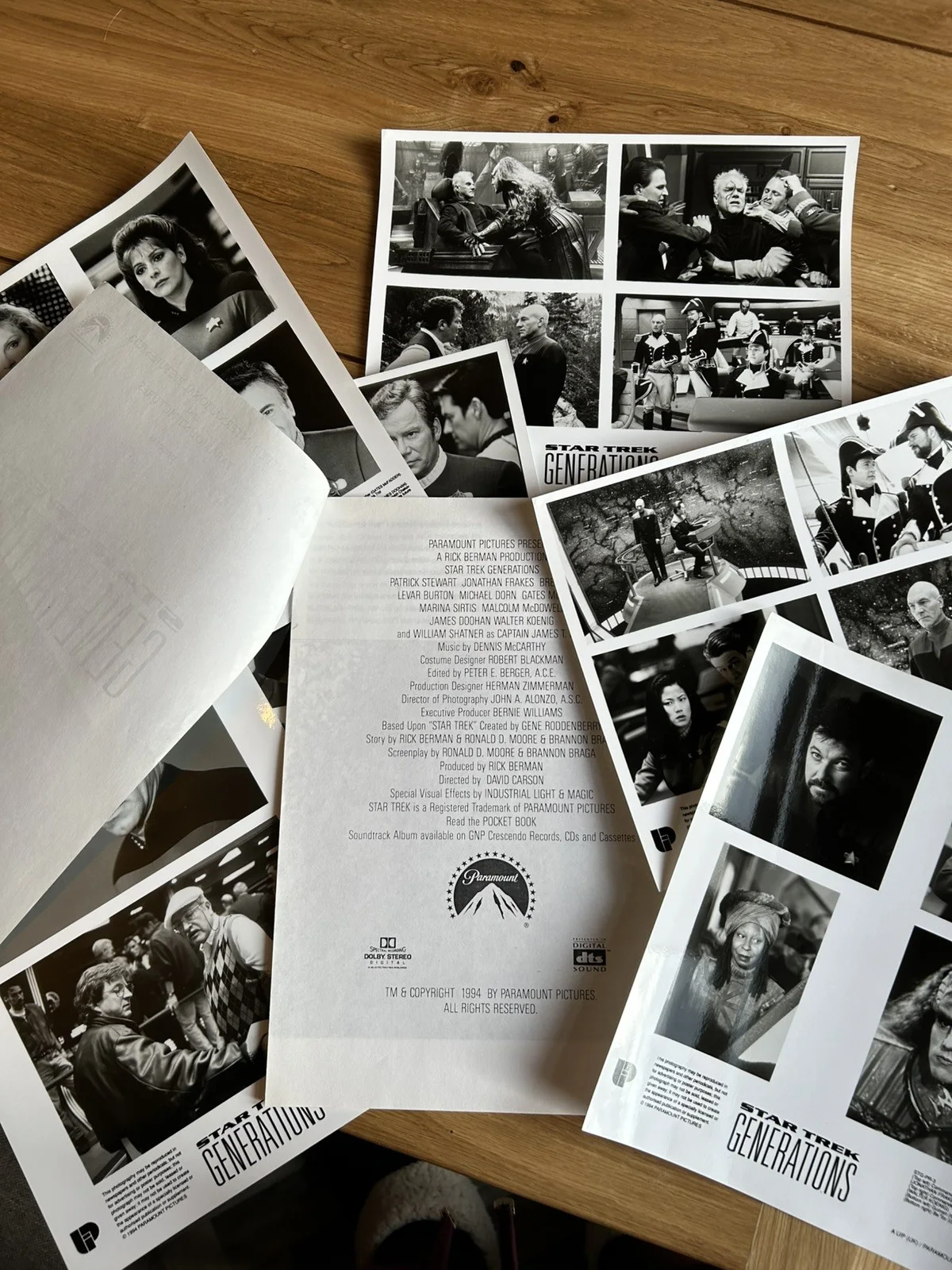 Star Trek - Generations - 1994 original set of 6x glossy press shots and cast, image 2
