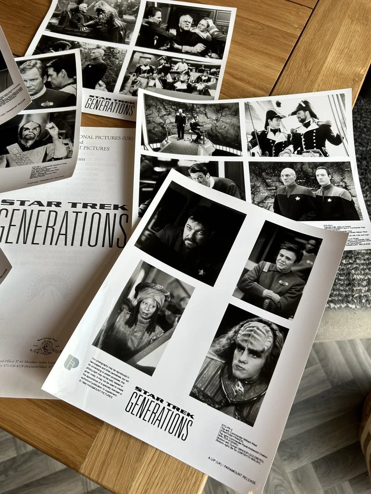 Star Trek - Generations - 1994 original set of 6x glossy press shots and cast, image 5