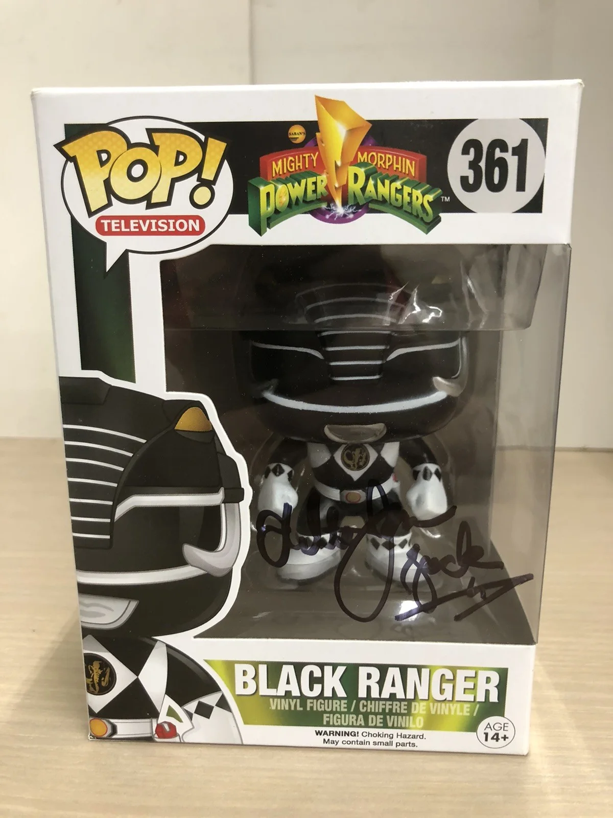 Walter Jones — Black Power Rangers dual signed Funko by Walter Jones Inscribed Zack NO COA Auto