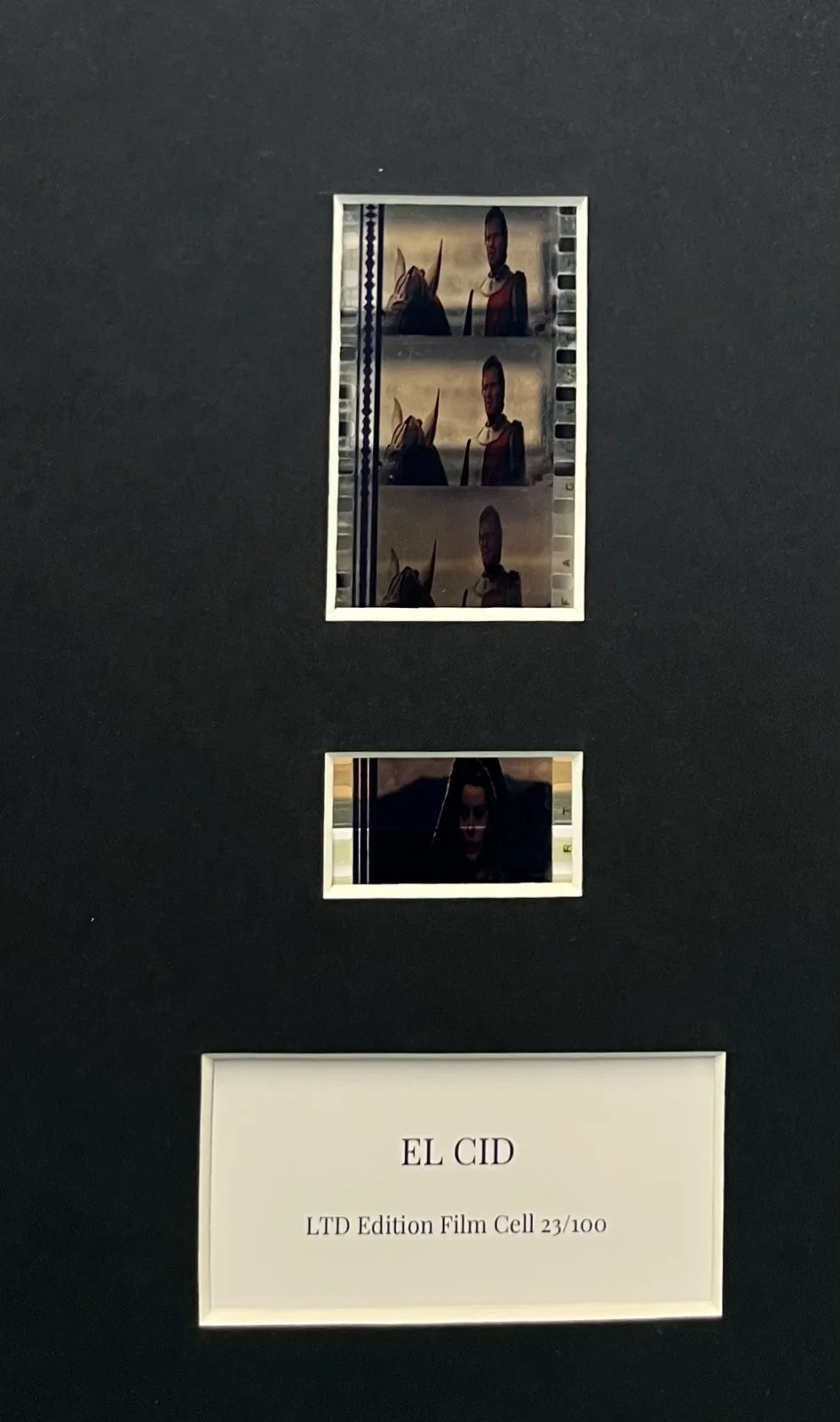 EL. CID Charlton Heston. 35mm Film Cell Mounted Display, image 2