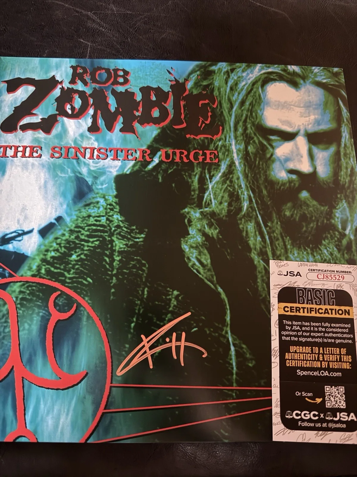 Mike Riggs (Rob Zombie) Signed "The Sinister Urge" Vinyl Record Album (JSA COA), image 3