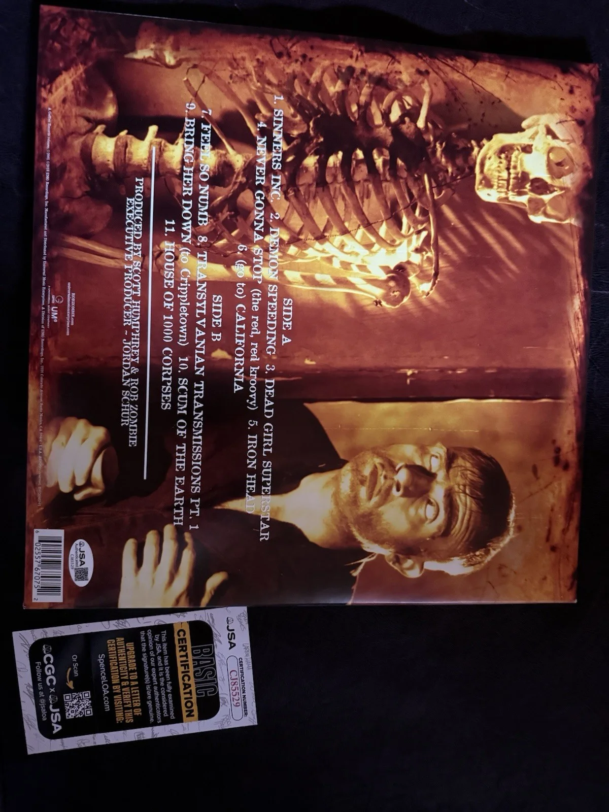 Mike Riggs (Rob Zombie) Signed "The Sinister Urge" Vinyl Record Album (JSA COA), image 5