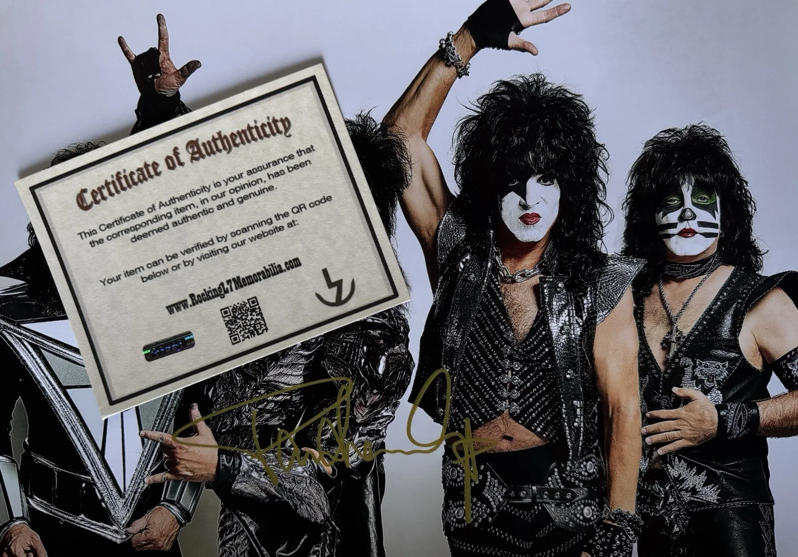 Paul Stanley Signed 8.5x11 Photo KISS Original COA W/Gene Simmons Vinnie Ace, image 3