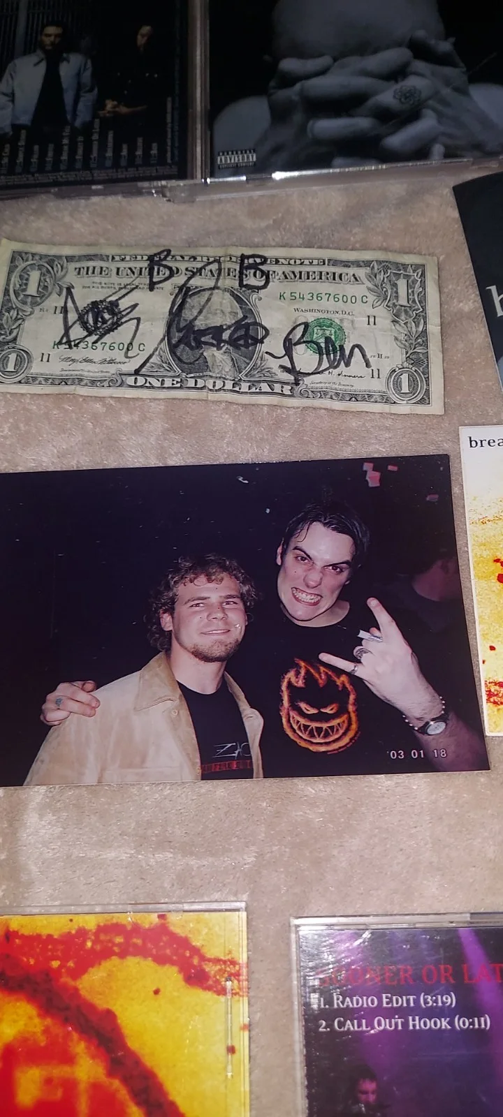 Breaking Benjamin Lifetime Lot Collection Autographed $ Stickers Pix HAND SIGNED, image 2