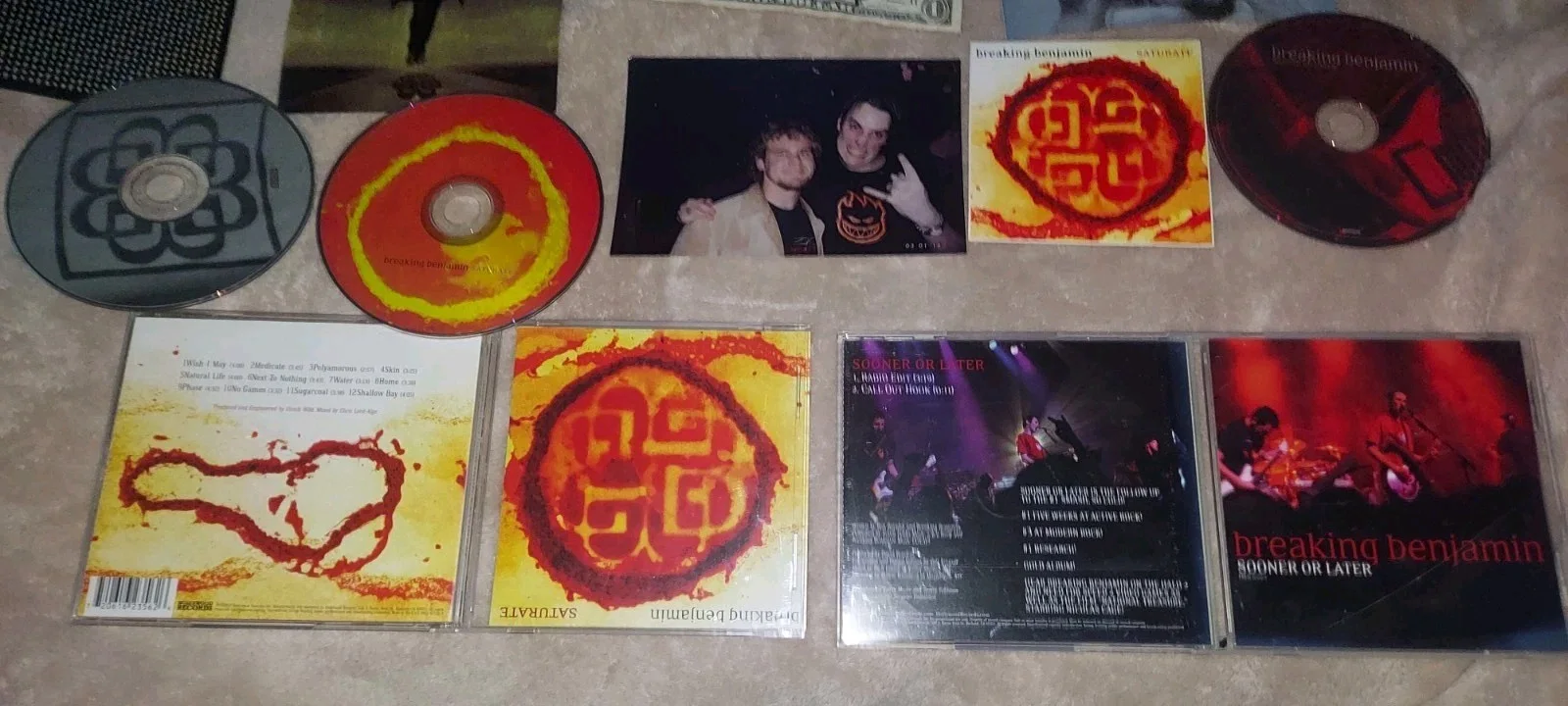 Breaking Benjamin Lifetime Lot Collection Autographed $ Stickers Pix HAND SIGNED, image 3