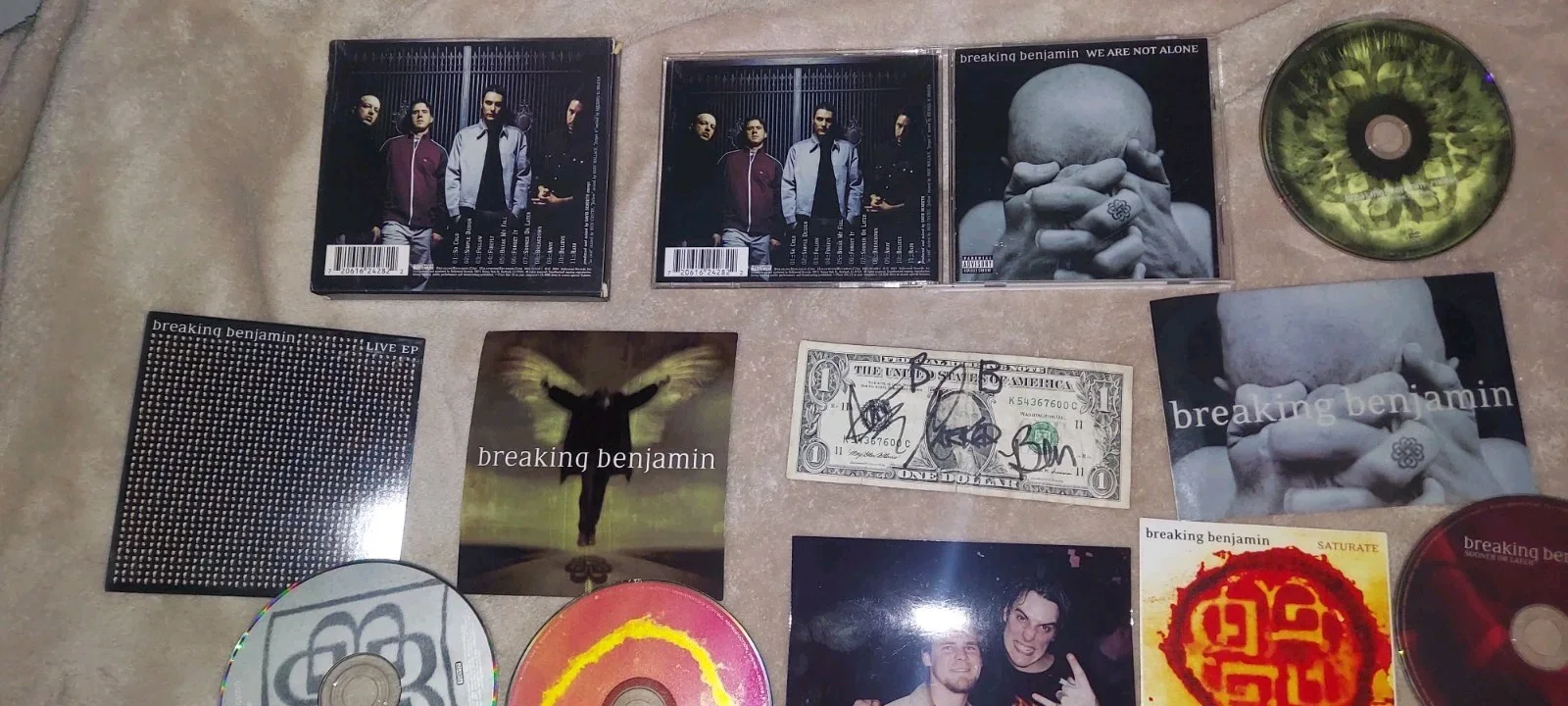Breaking Benjamin Lifetime Lot Collection Autographed $ Stickers Pix HAND SIGNED, image 4