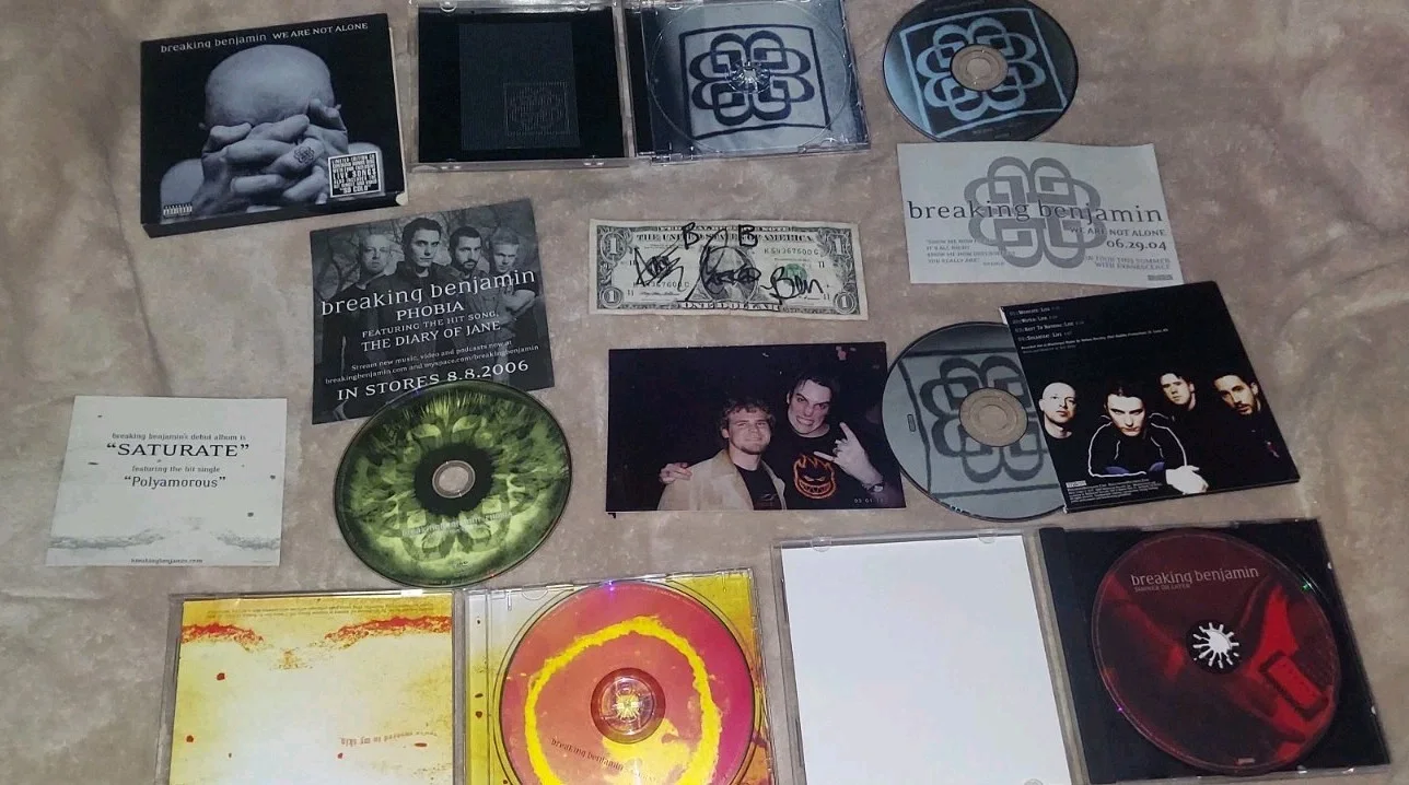 Breaking Benjamin Lifetime Lot Collection Autographed $ Stickers Pix HAND SIGNED, image 5