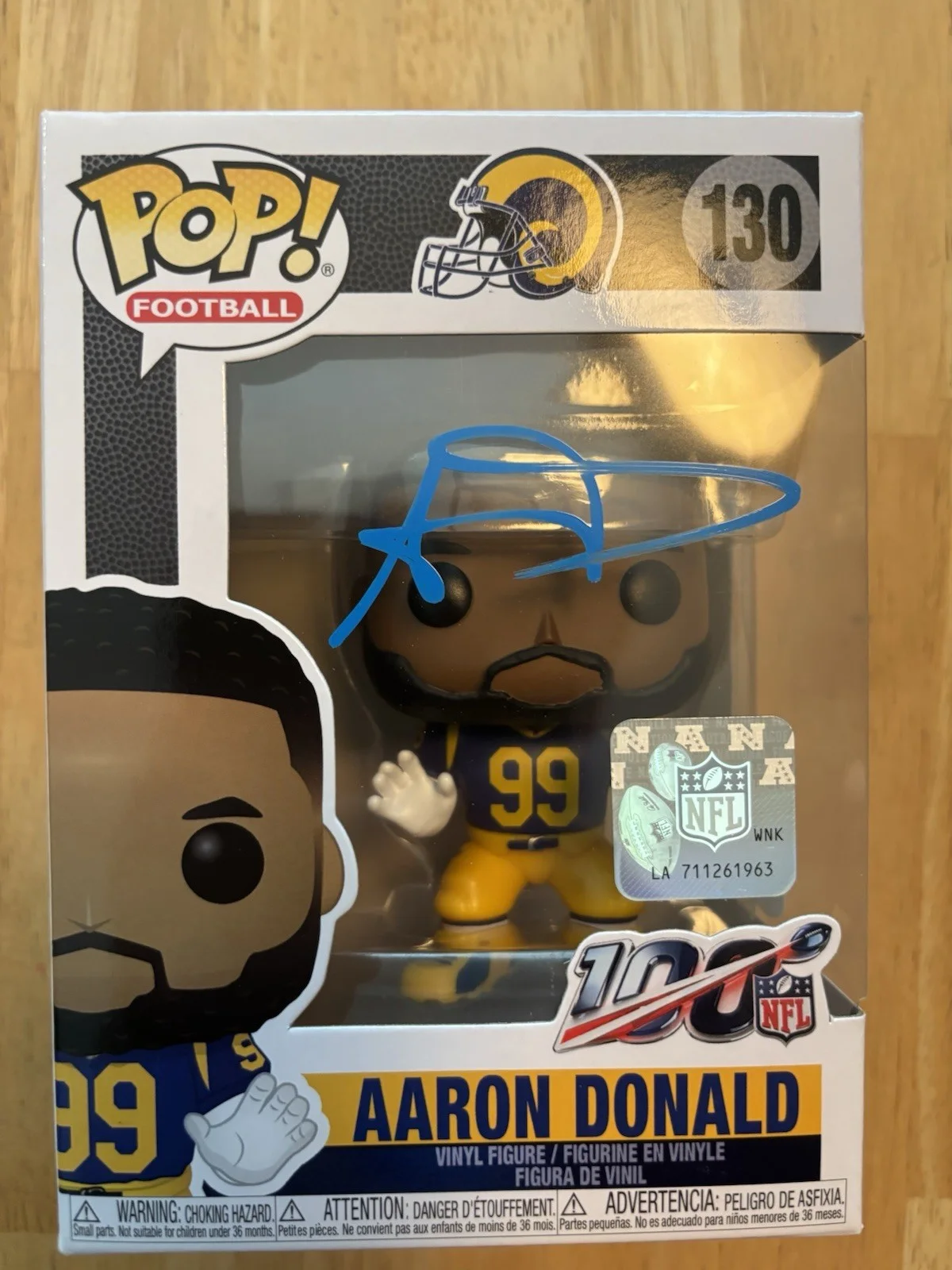 Aaron Donald — Aaron Donald signed Autographed Funko pop. Jsa Coa. LA Rams, image 2