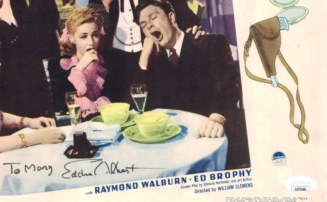 Eddie Albert — EDDIE ALBERT JSA Autographed 11X14 Lobby Card FREE SHIP 1942 Green Acres not PSA, изображение 2