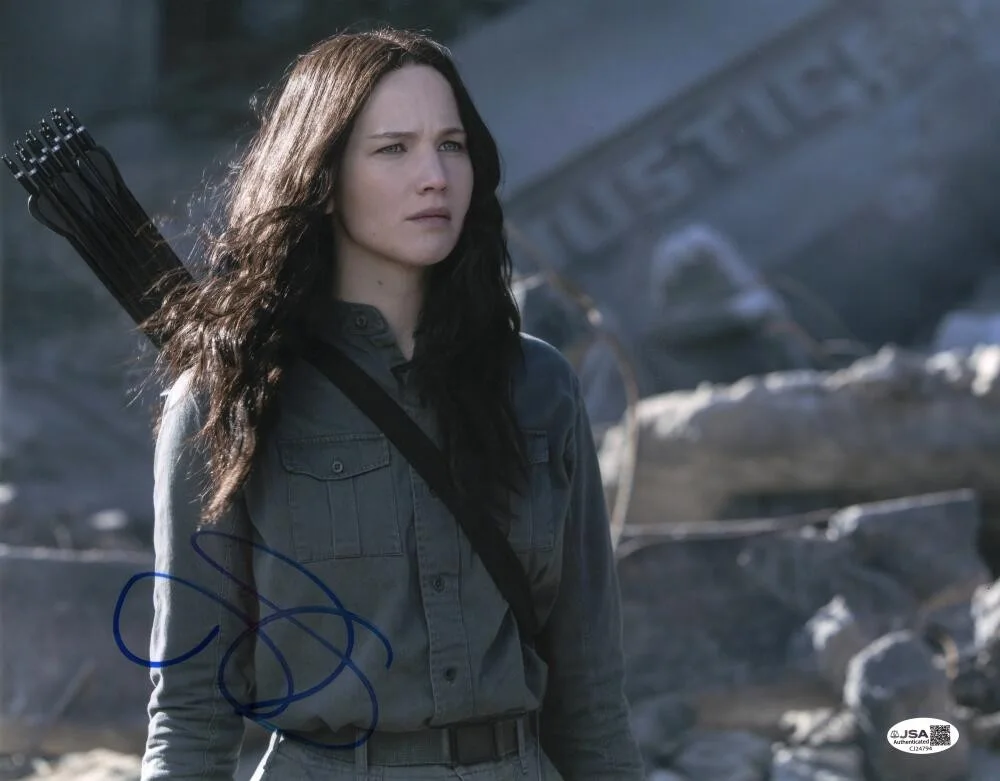 Jennifer Lawrence — Jennifer Lawrence Signed Autograph 11x14 Photo - Katniss Everdeen w/ JSA COA