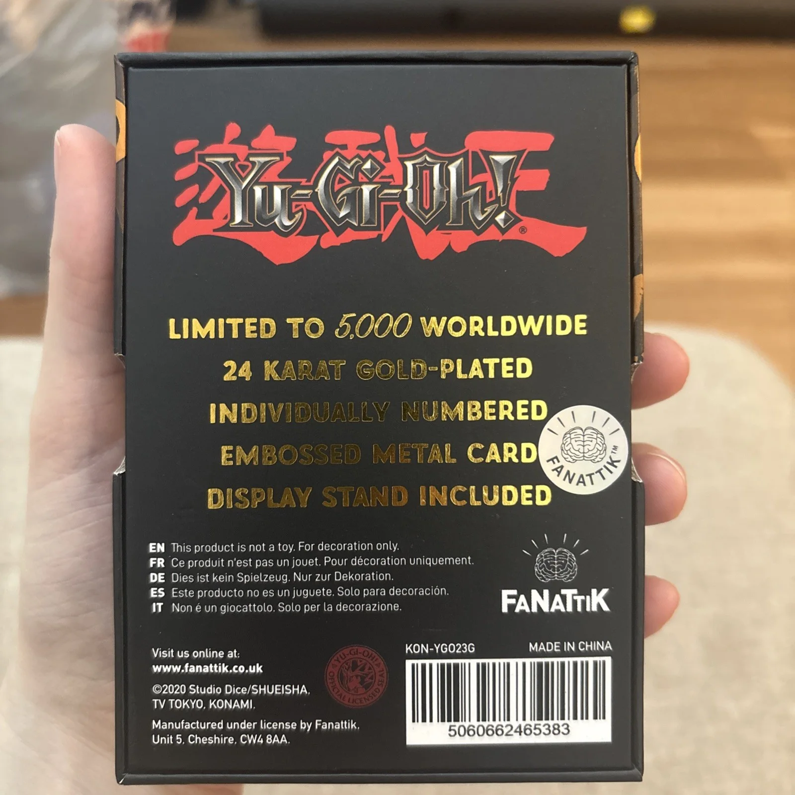 Yu-Gi-Oh Kuriboh 24k Gold Plated Replica Card Limited Edition, изображение 2