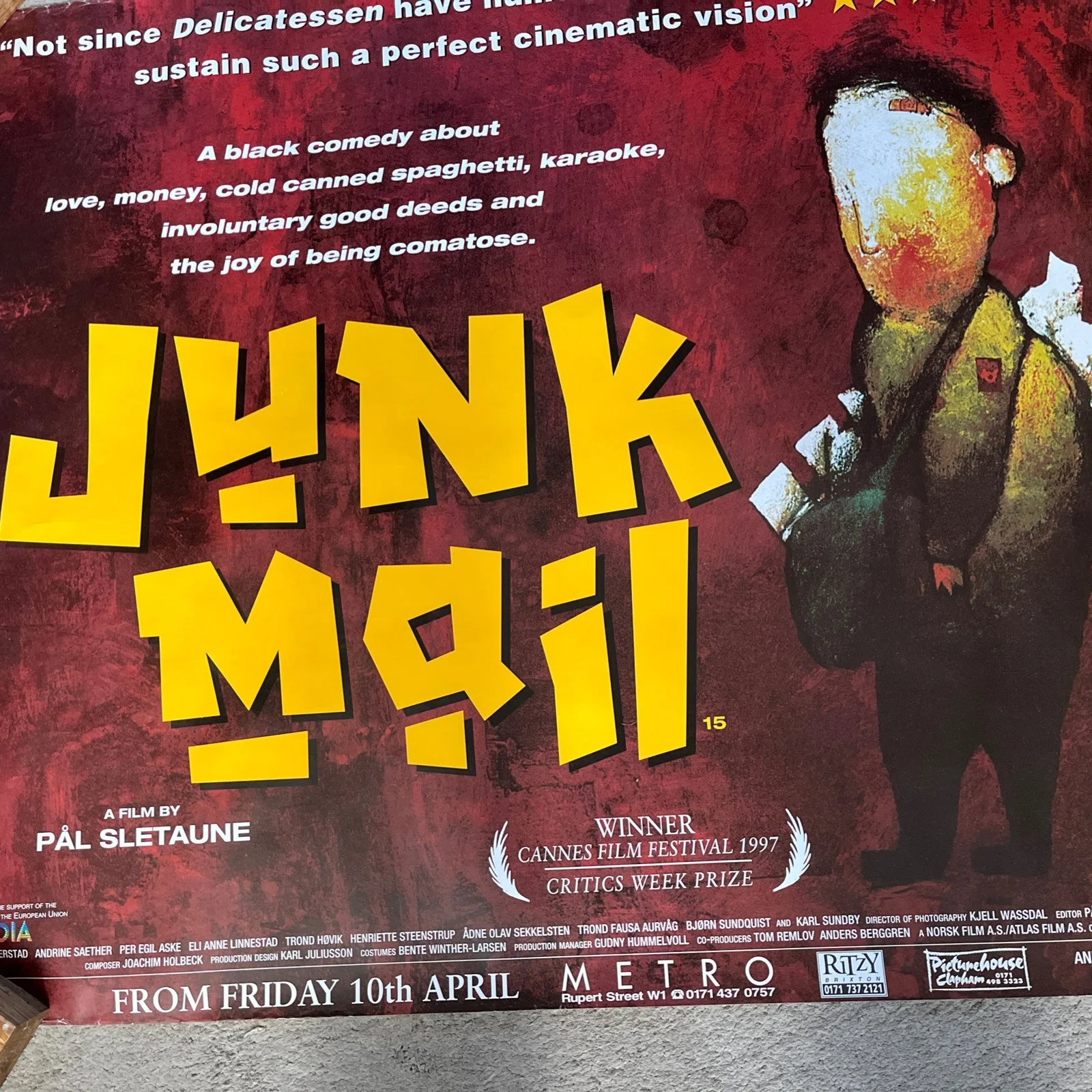 Rare , hard to find. Junk Mail UK Quad Original Film Poster ., изображение 2
