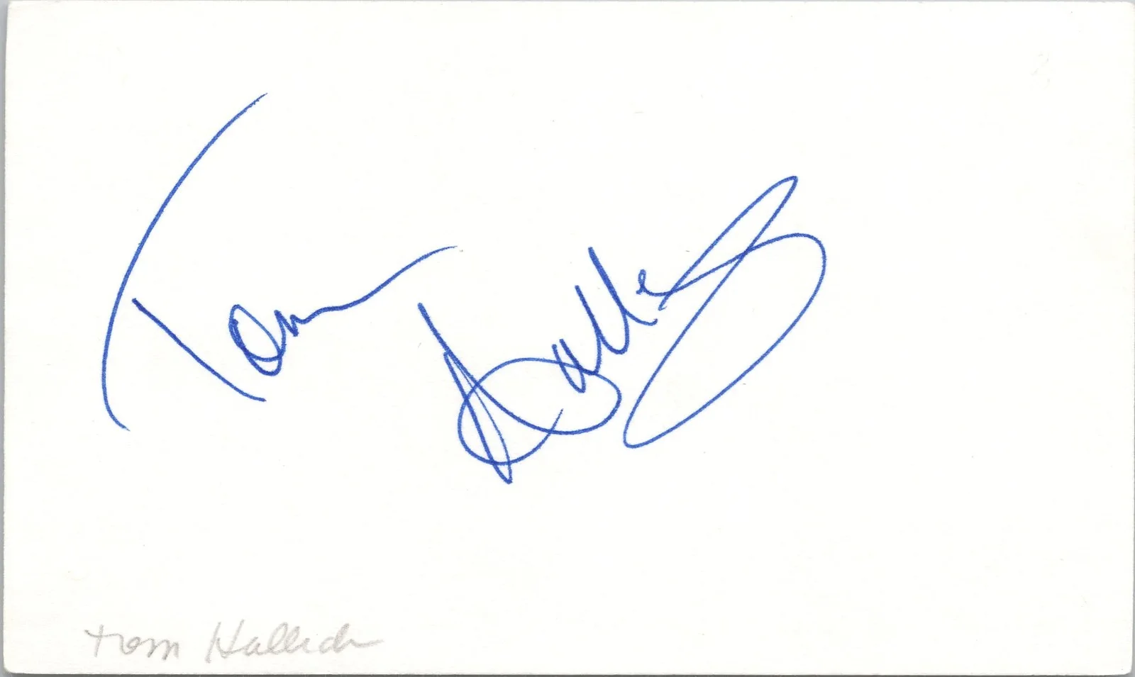 Tom Hallick — Tom Hallick Signed 3x5 Index Card The Young And The Restless Autographed