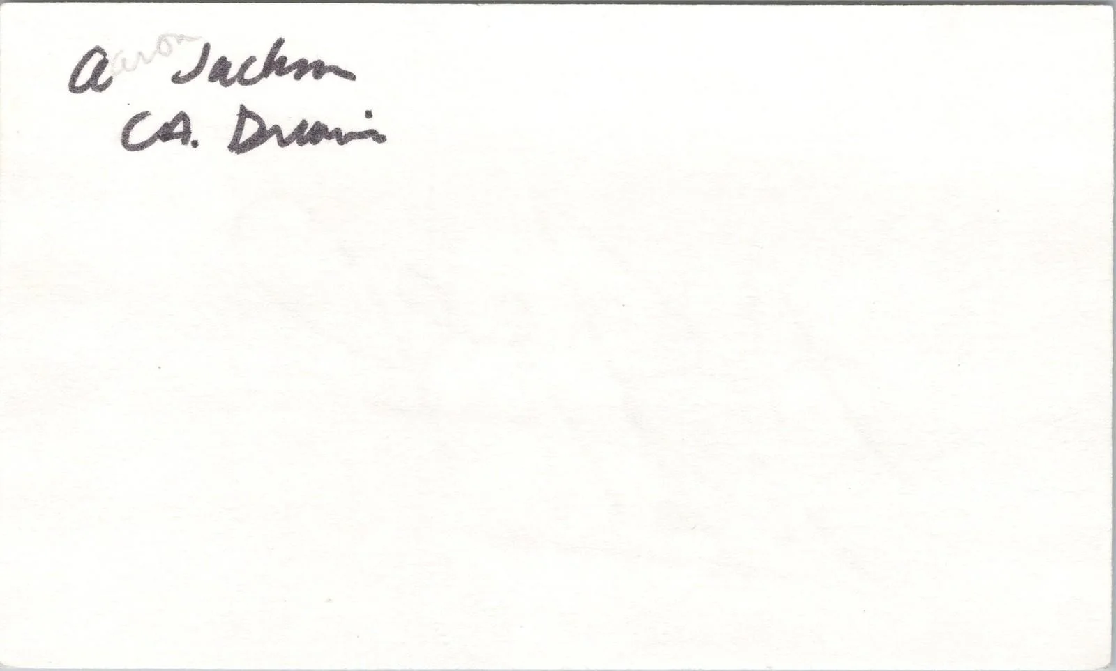 Aaron Jackson — Aaron Jackson Signed 3x5 Index Card California Dreams Autographed, image 2