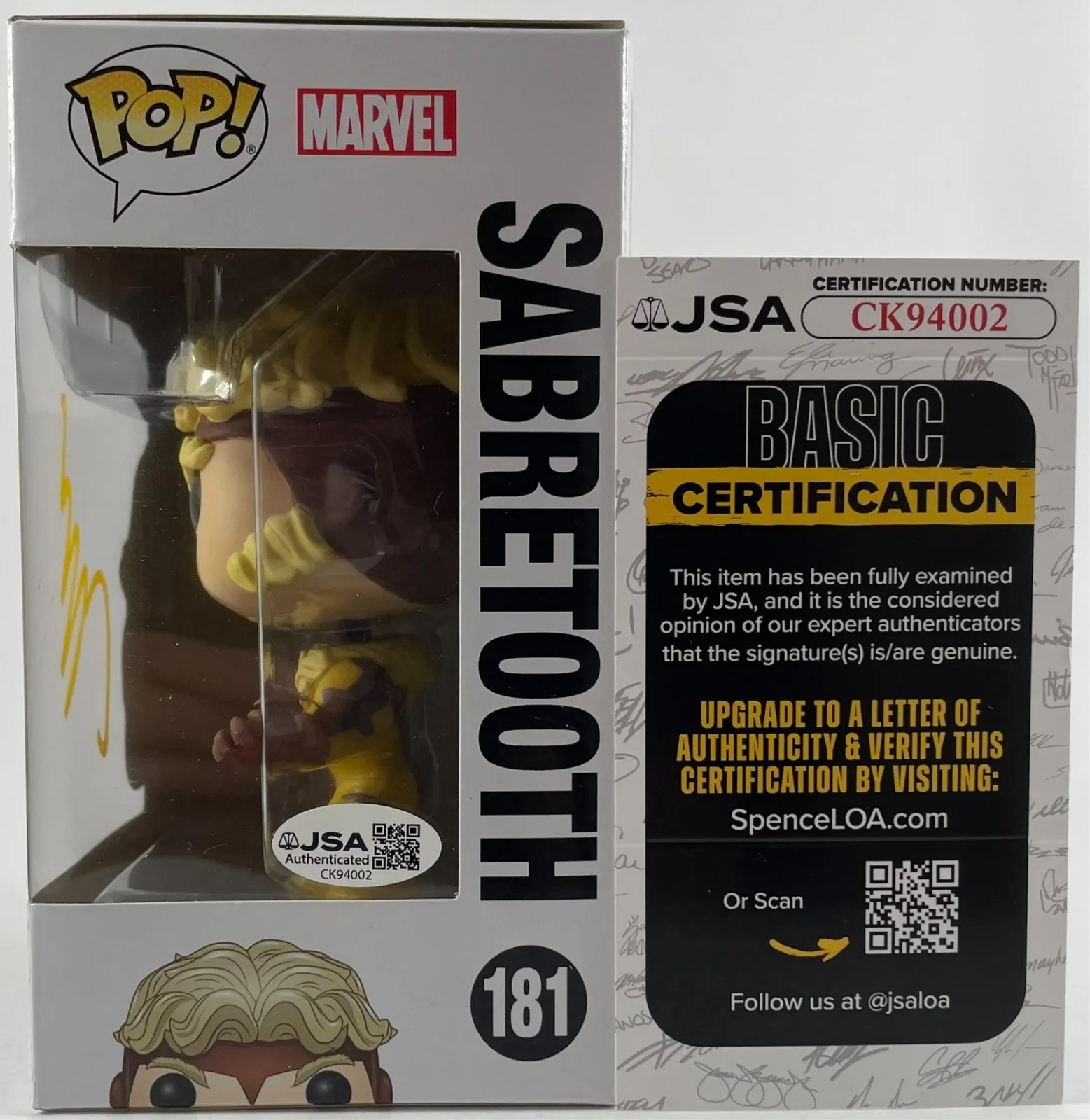 Jim Lee — Jim Lee Signed X-Men Sabretooth Funko POP! Vinyl 181 Authentic Autograph JSA COA, изображение 3